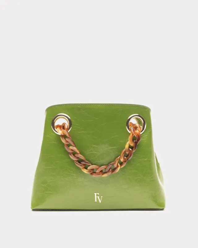 Skip Tote - Crinkled Leather Green sold by Frances Valentine