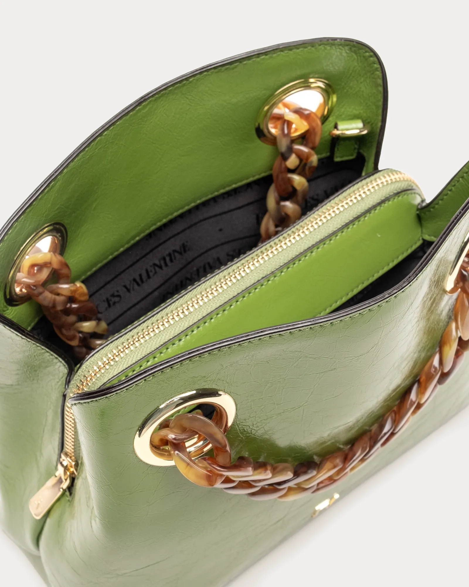 Skip Tote - Crinkled Leather Green sold by Frances Valentine product image thumbnail 3