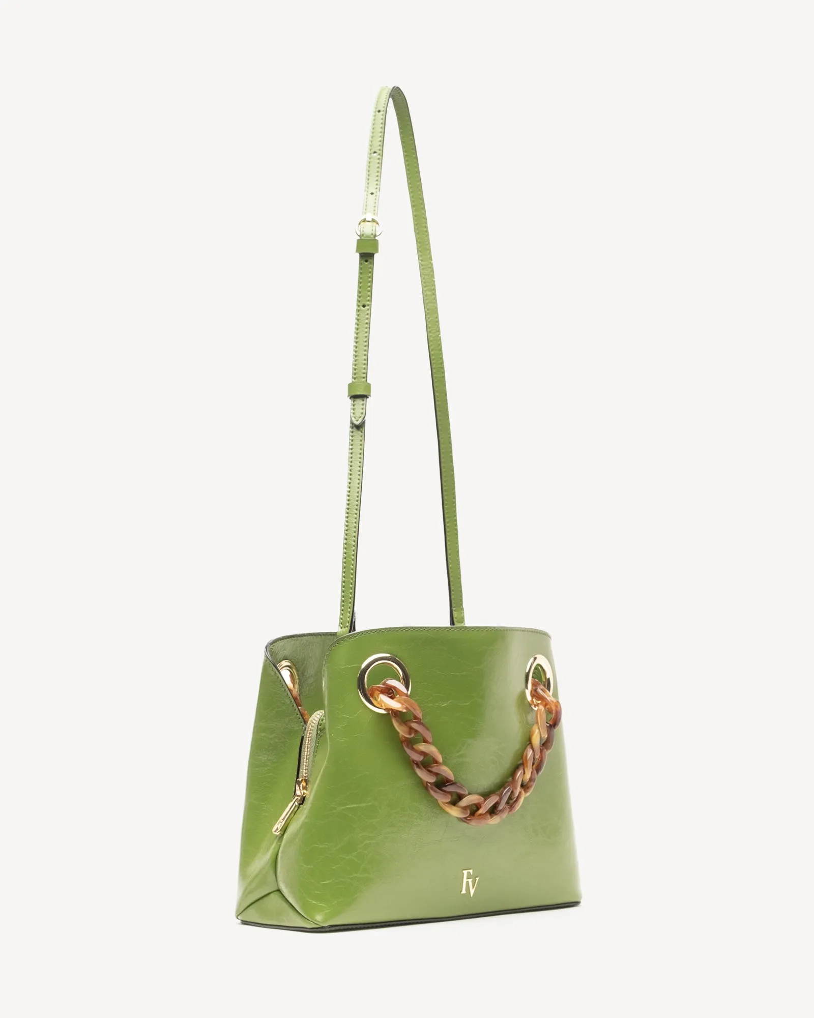Skip Tote - Crinkled Leather Green sold by Frances Valentine product image thumbnail 5