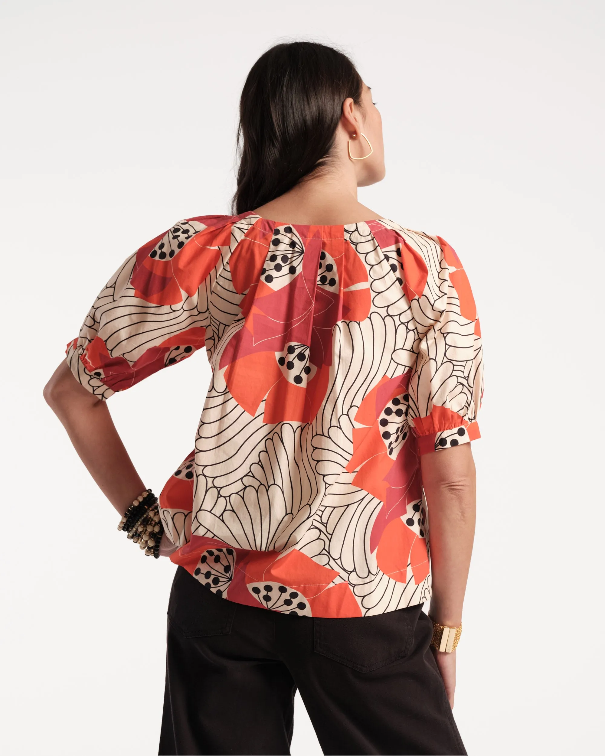 Zonda Top Cotton Poplin Japanese Poppy sold by Frances Valentine product image thumbnail 5
