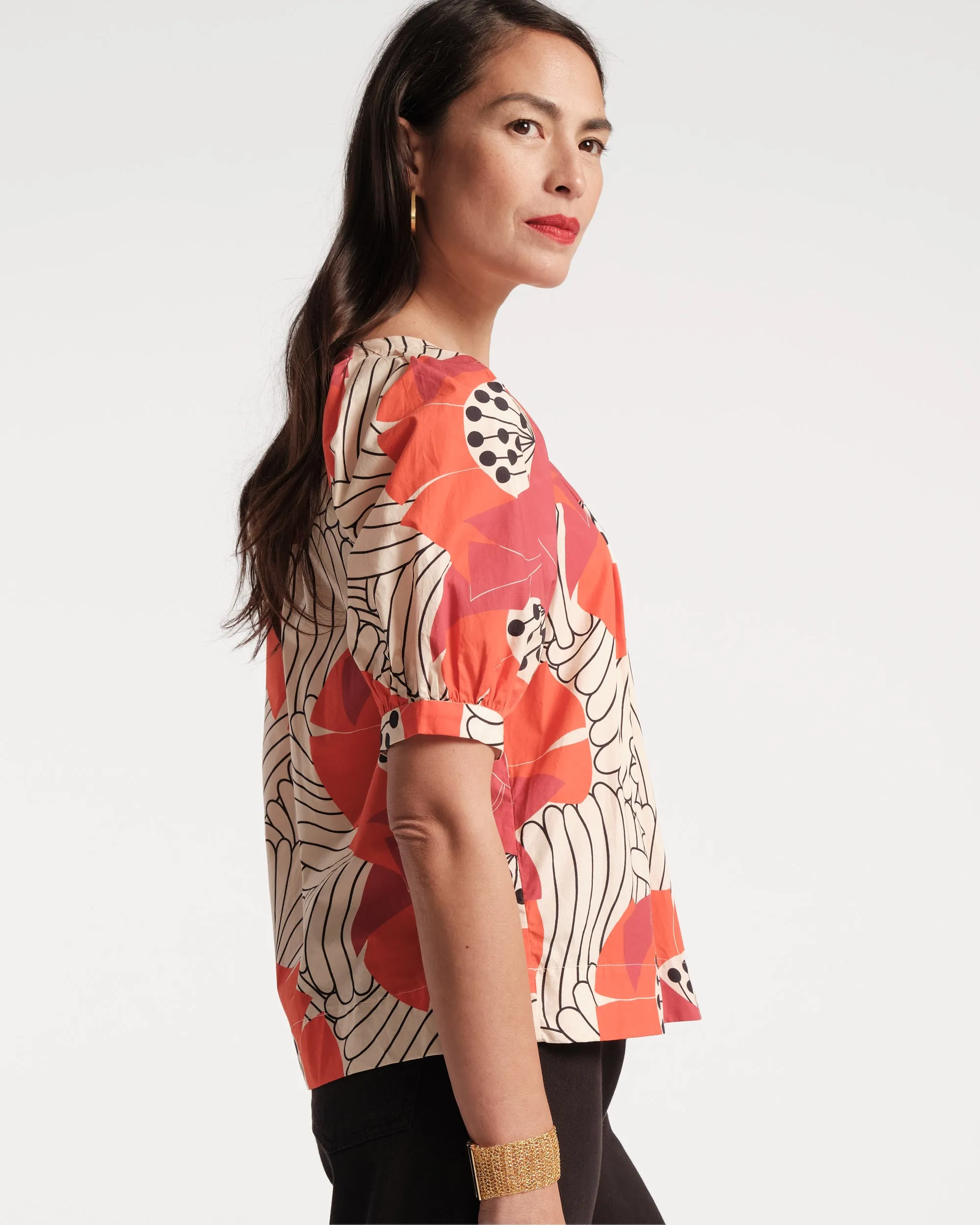 Zonda Top Cotton Poplin Japanese Poppy sold by Frances Valentine product image thumbnail 4