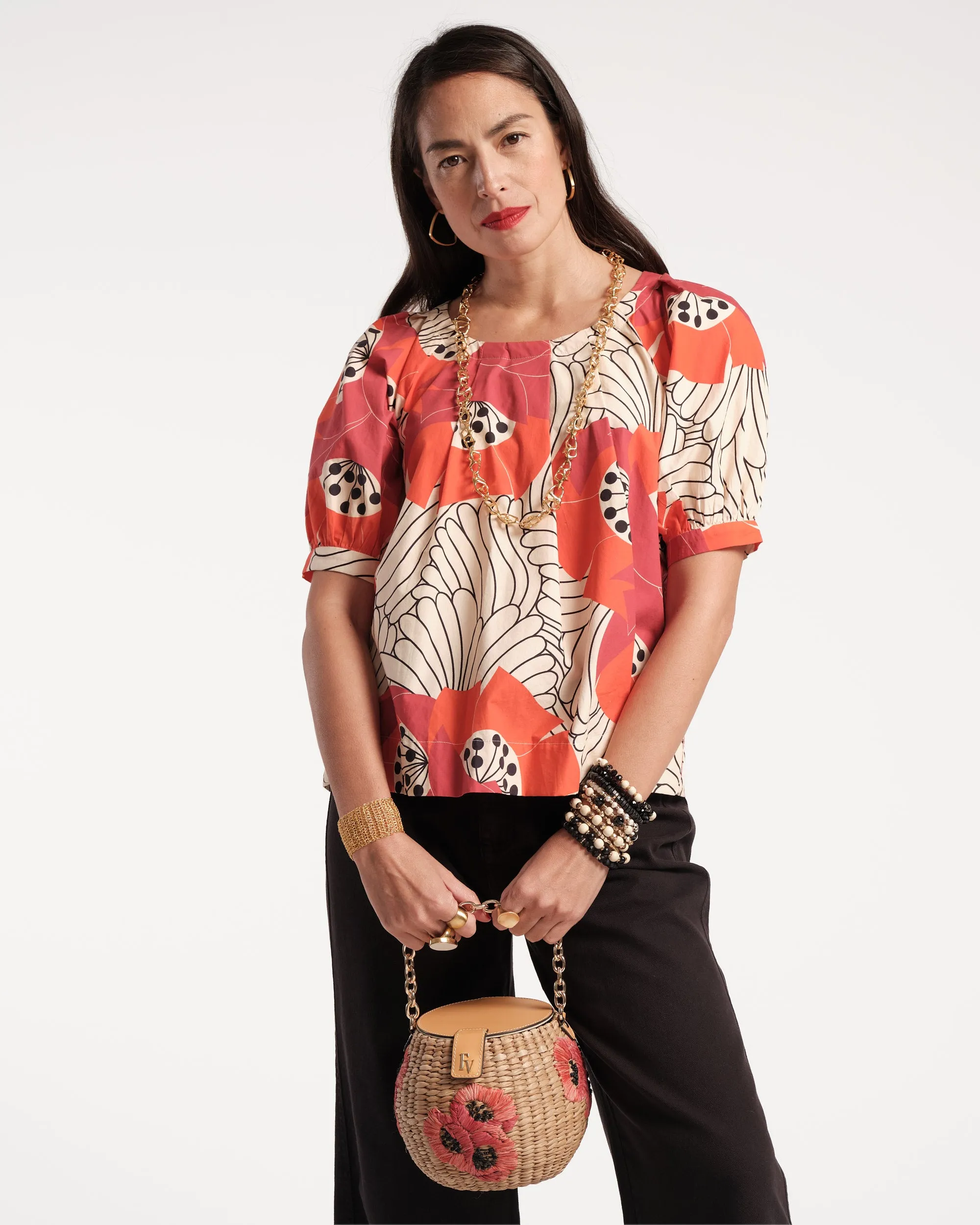 Zonda Top Cotton Poplin Japanese Poppy sold by Frances Valentine product image thumbnail 3