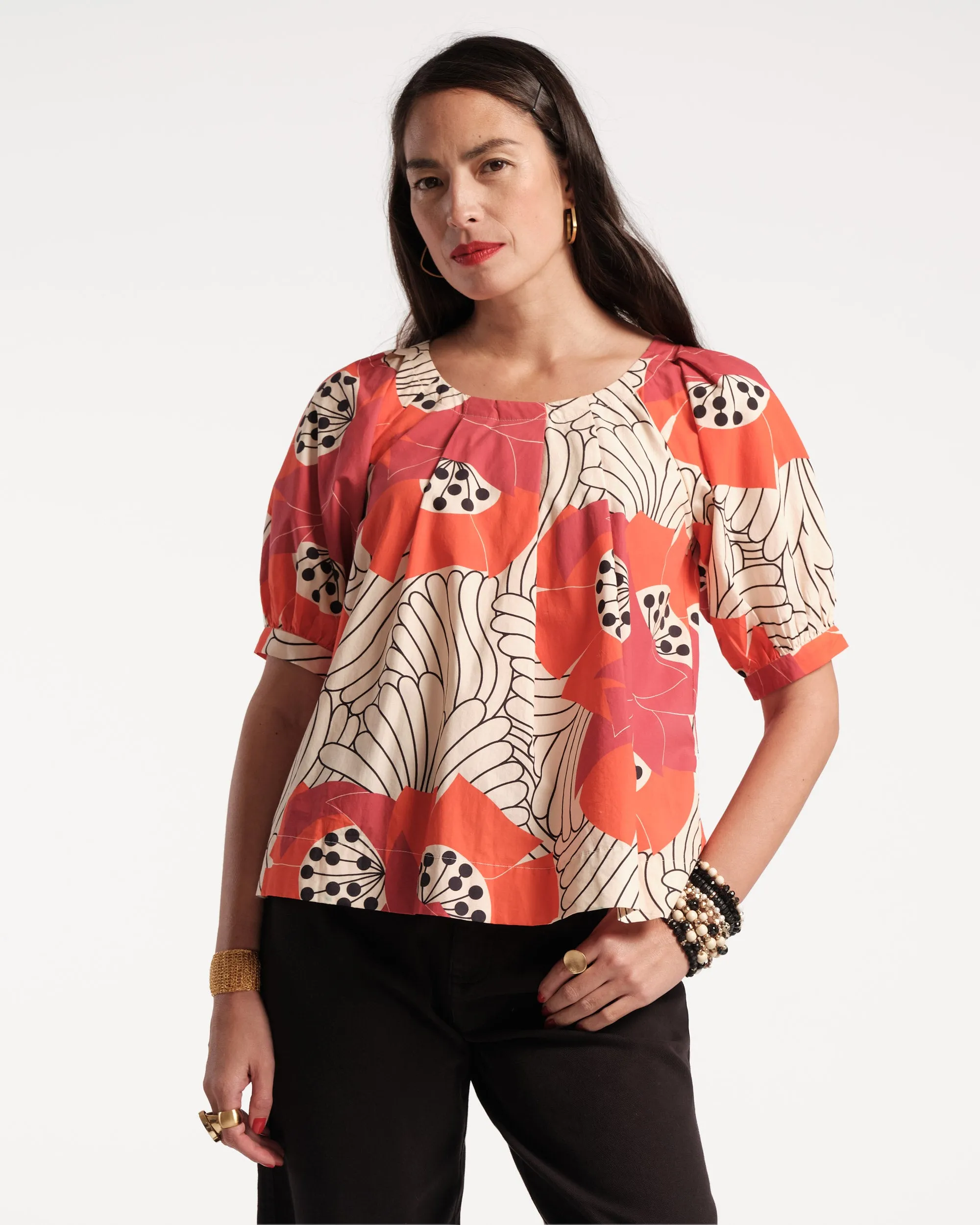 Zonda Top Cotton Poplin Japanese Poppy sold by Frances Valentine product image thumbnail 2