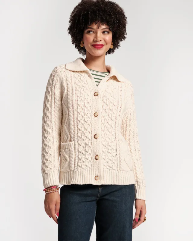Fisherman Cableknit Cardigan - Cotton sold by Frances Valentine