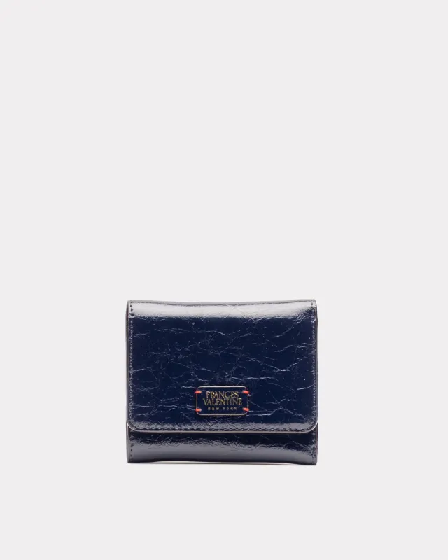 Perfect Wallet - Crinkled Leather Navy sold by Frances Valentine