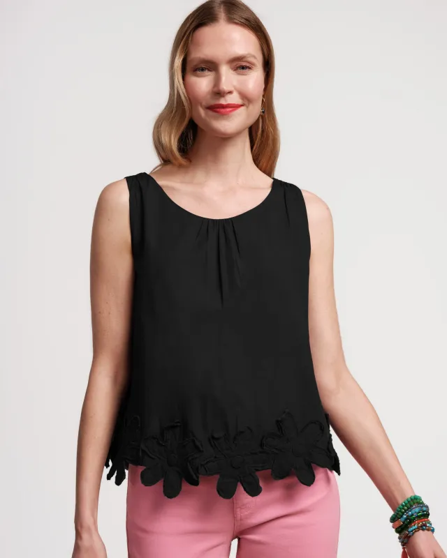 Zennia Flower Tank - Black sold by Frances Valentine