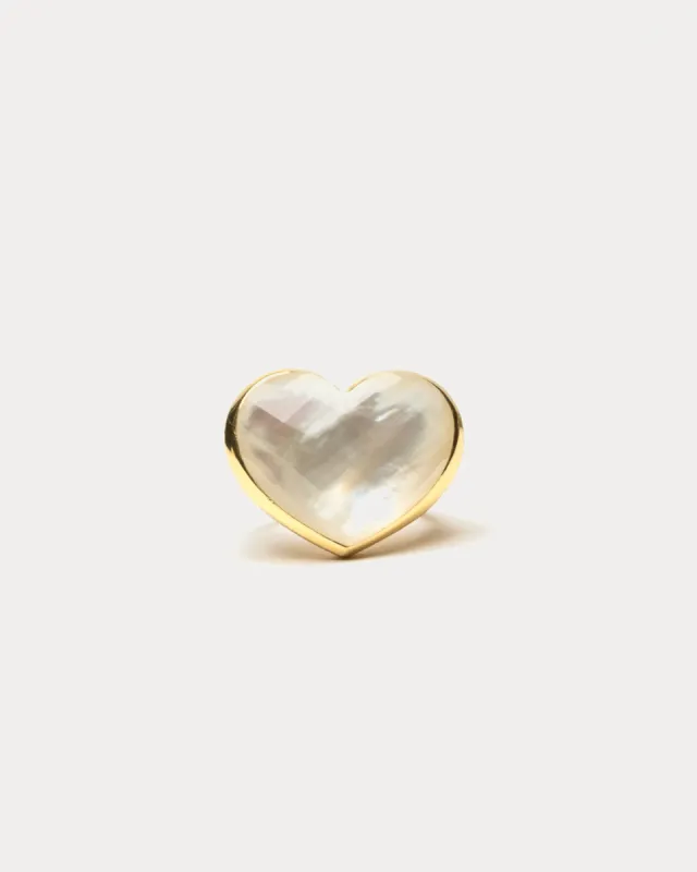 Lennon Heart Ring Mother of Pearl sold by Frances Valentine