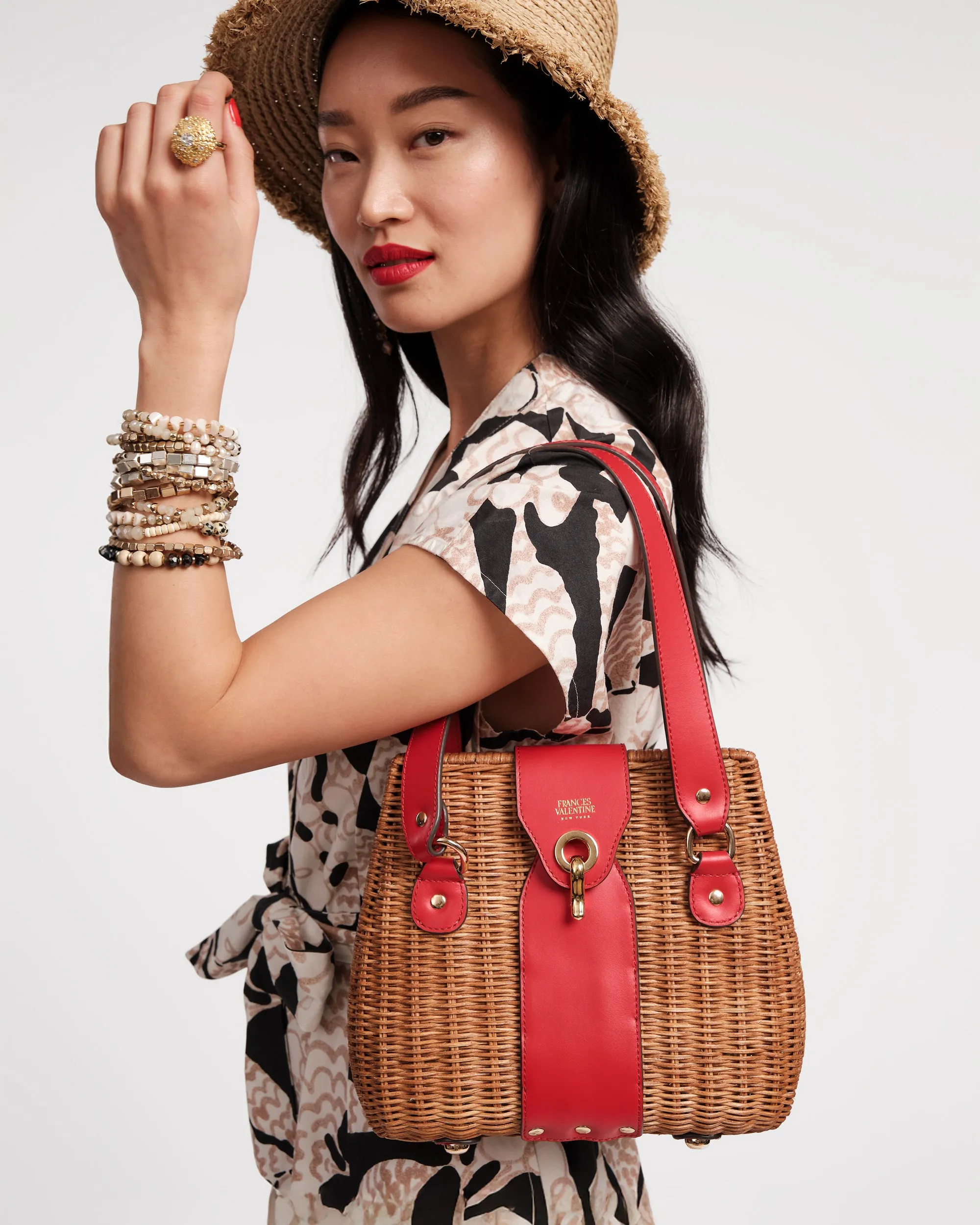 Gigi Basket - Toast/Red sold by Frances Valentine product image thumbnail 2