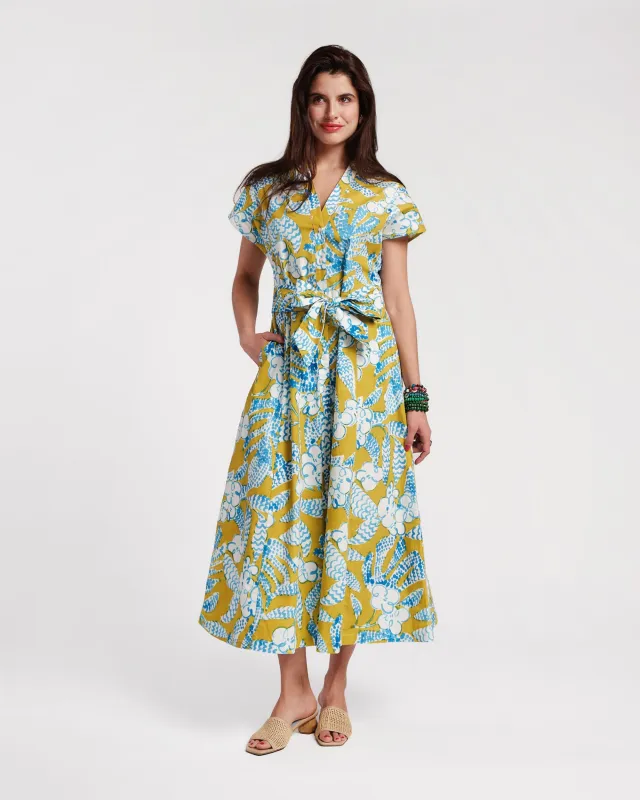 Eve Dress - Sketchy Jungle Green sold by Frances Valentine