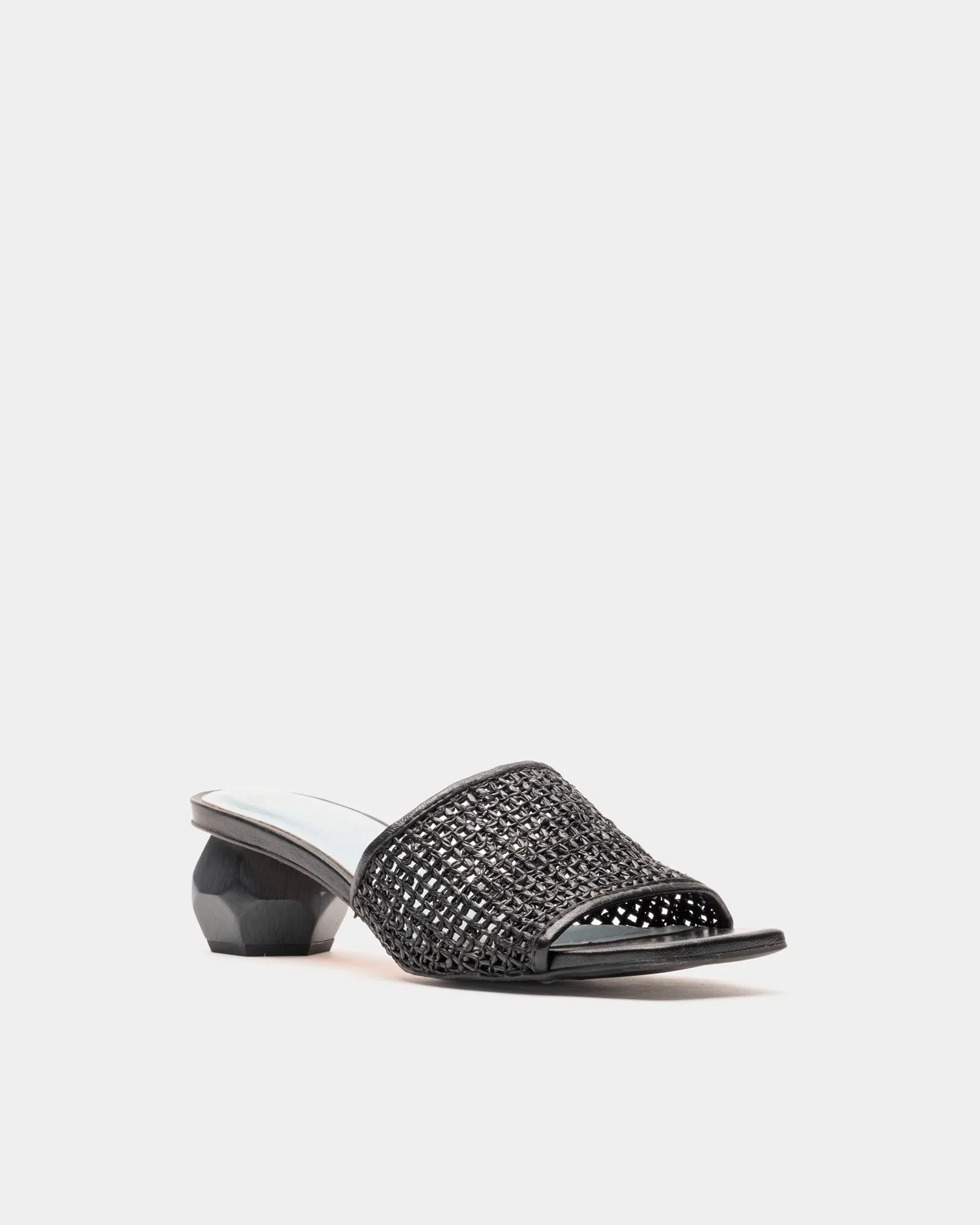 Raffia Mesh Slide - Black sold by Frances Valentine