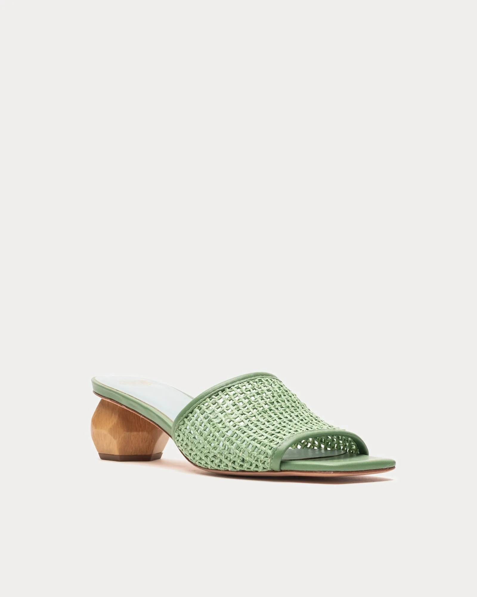 Raffia Mesh Slide - Green sold by Frances Valentine