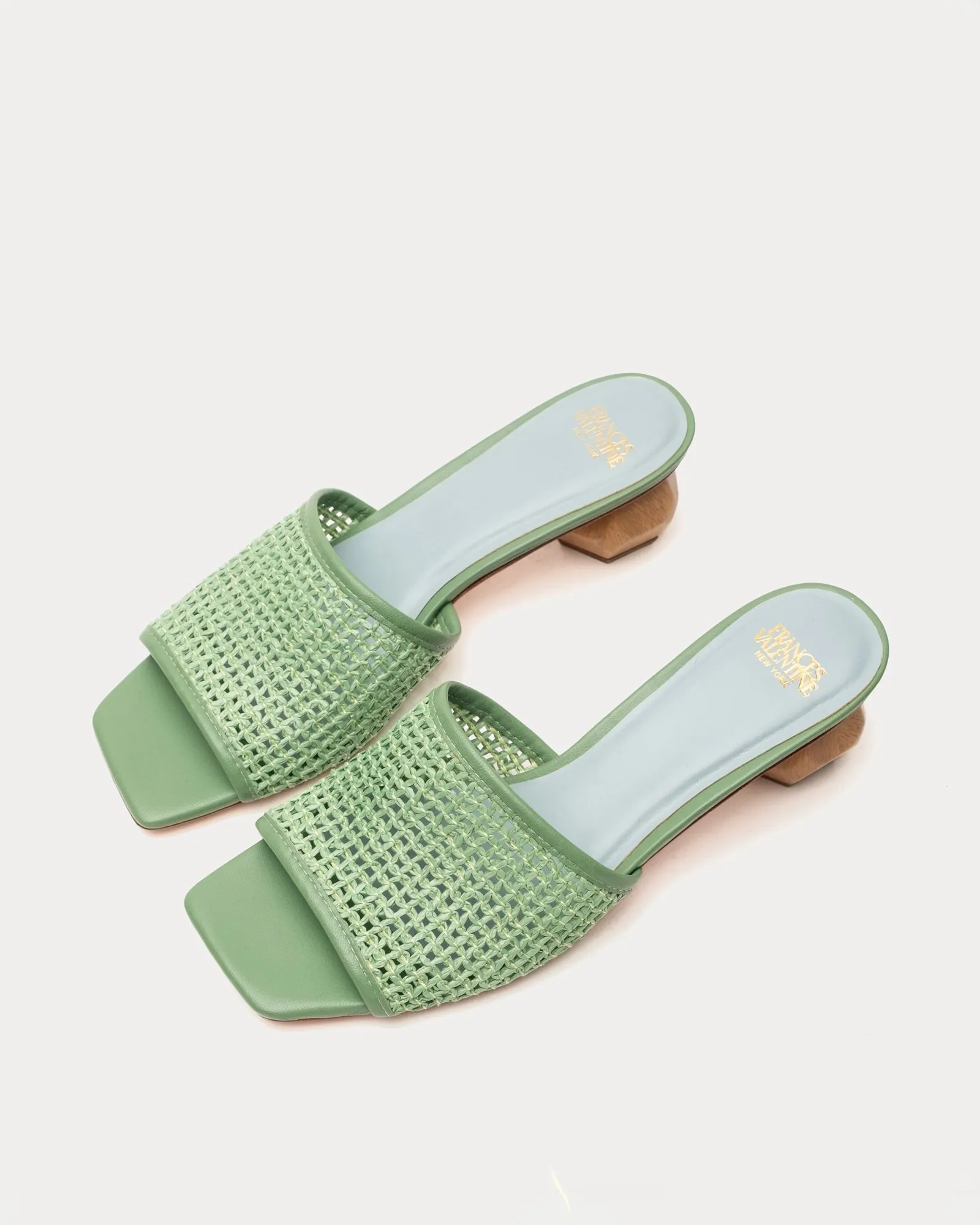 Raffia Mesh Slide - Green sold by Frances Valentine product image thumbnail 5
