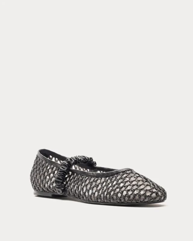 Ella Raffia Ballet Flat - Black sold by Frances Valentine