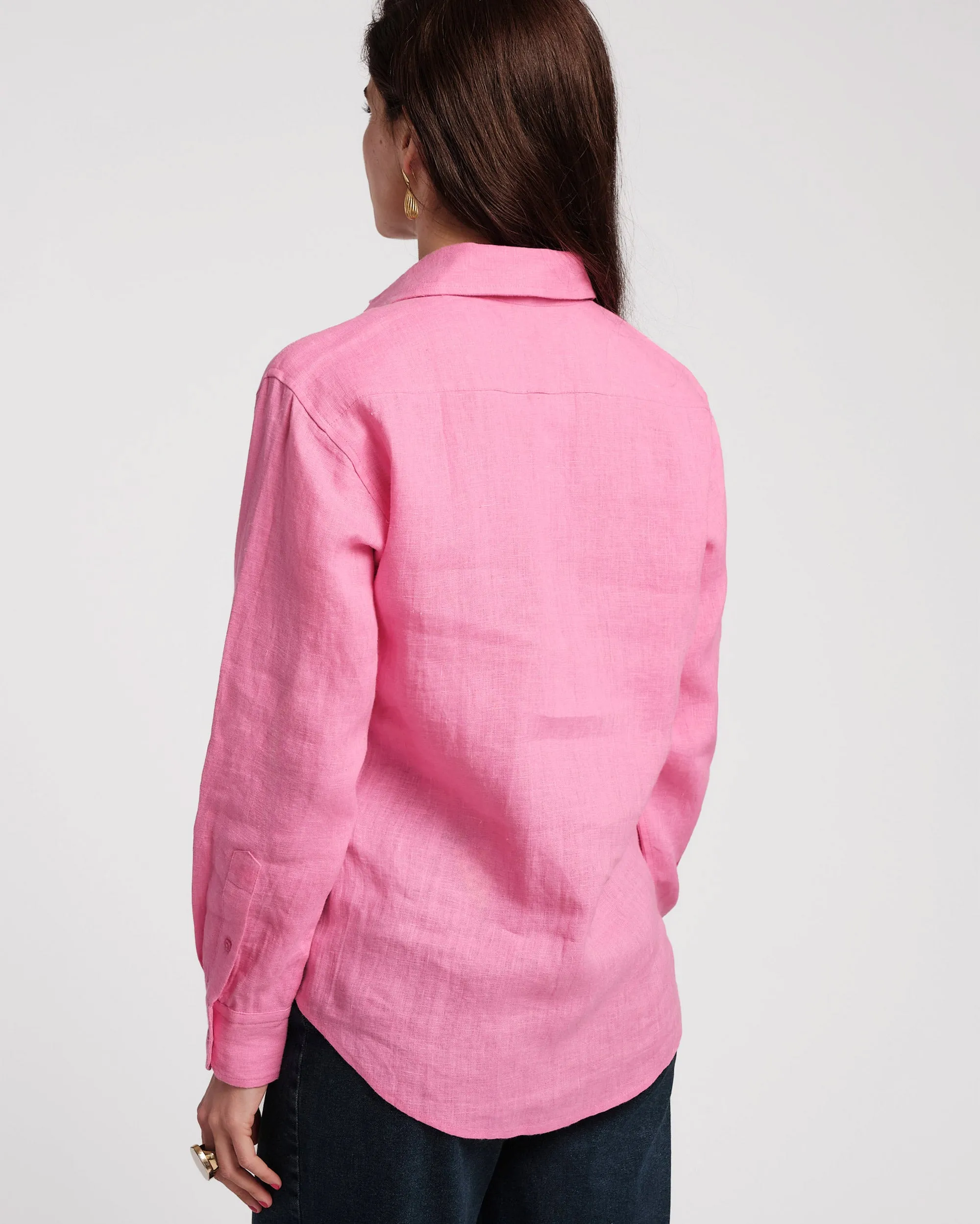Perfect Button Down Linen - Pink sold by Frances Valentine product image thumbnail 4