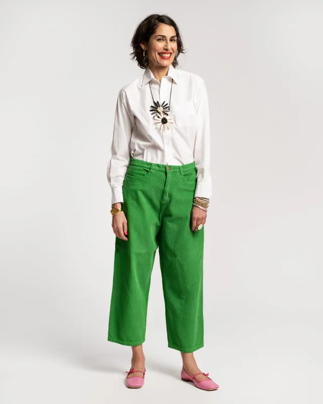 Jane Corduroy Pant - Green sold by Frances Valentine