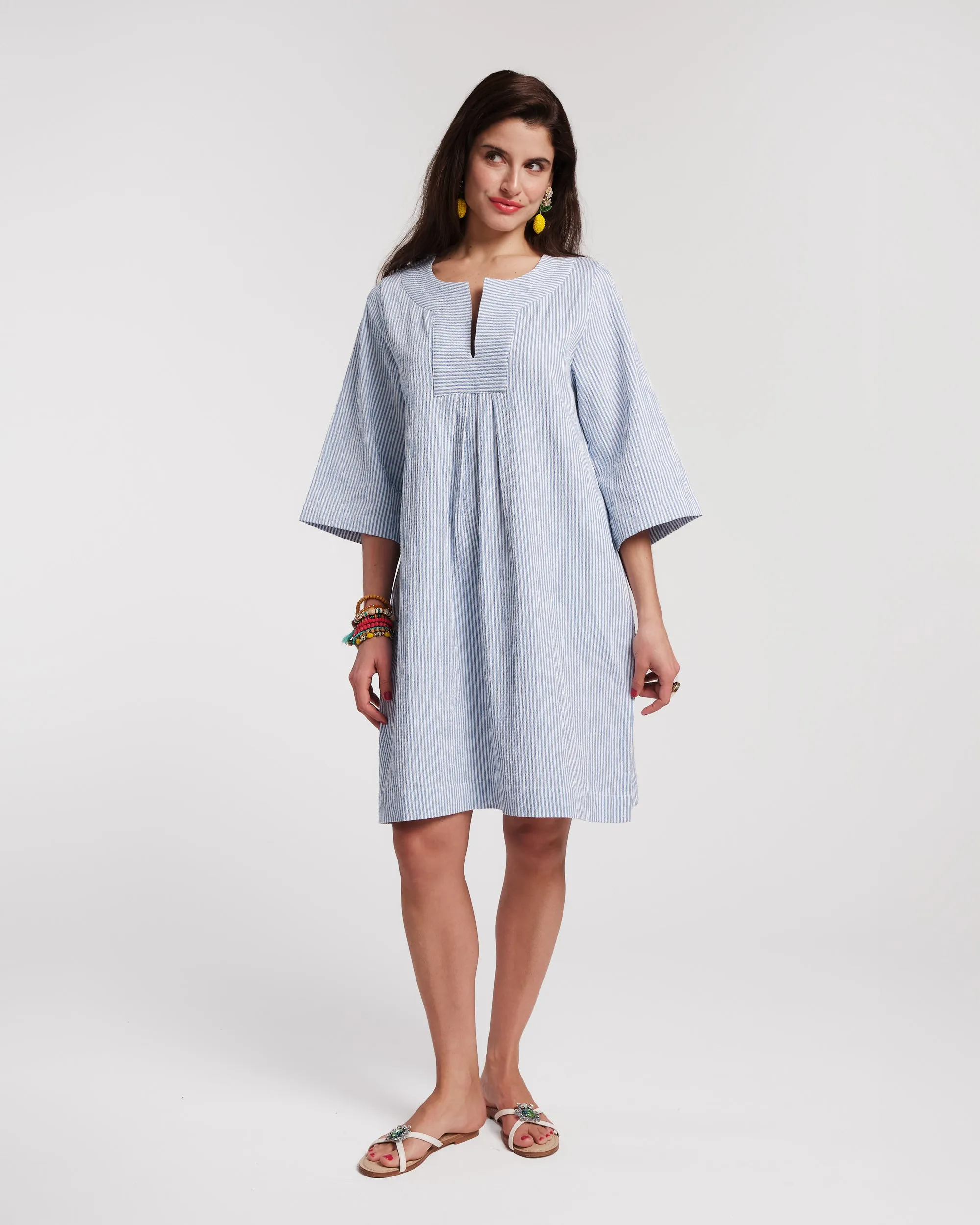 Easy Dress - Stripe Seersucker sold by Frances Valentine