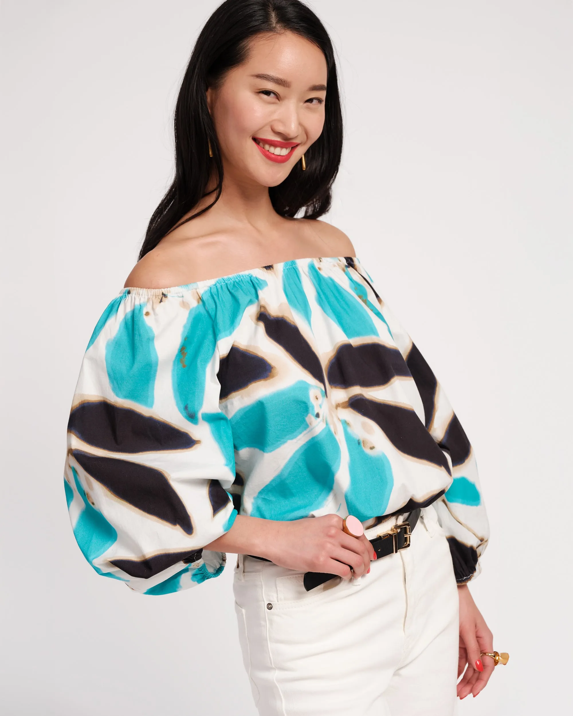 Bliss Top - Banana Leaf Blue sold by Frances Valentine product image thumbnail 2