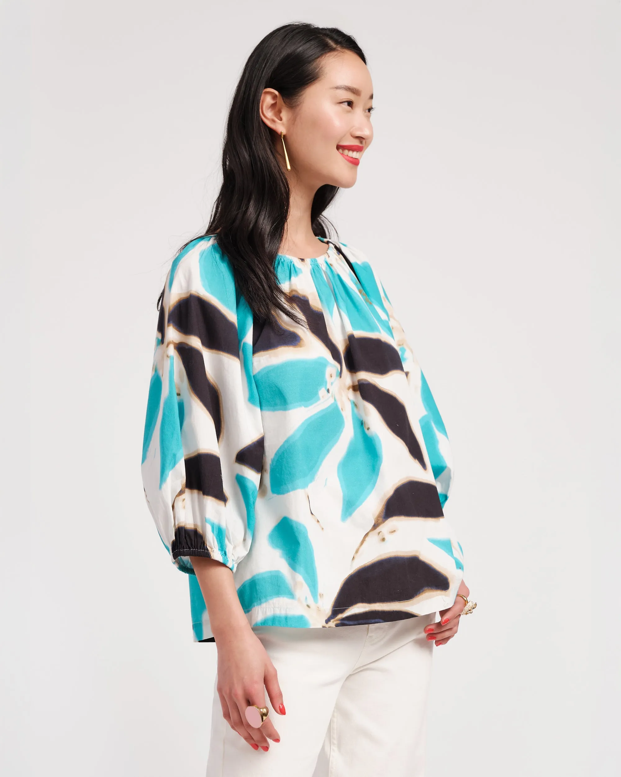 Bliss Top - Banana Leaf Blue sold by Frances Valentine product image thumbnail 3