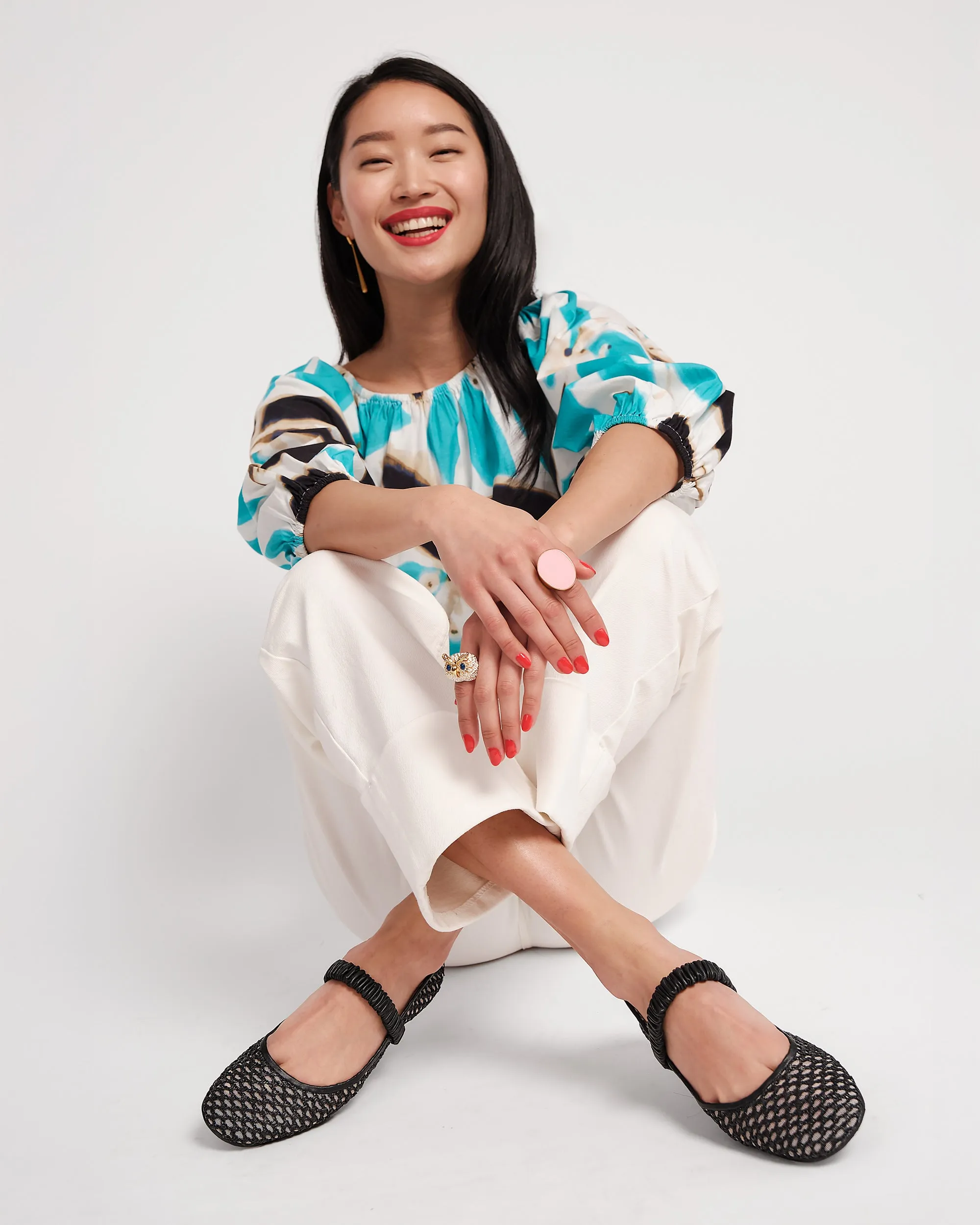 Bliss Top - Banana Leaf Blue sold by Frances Valentine product image thumbnail 5