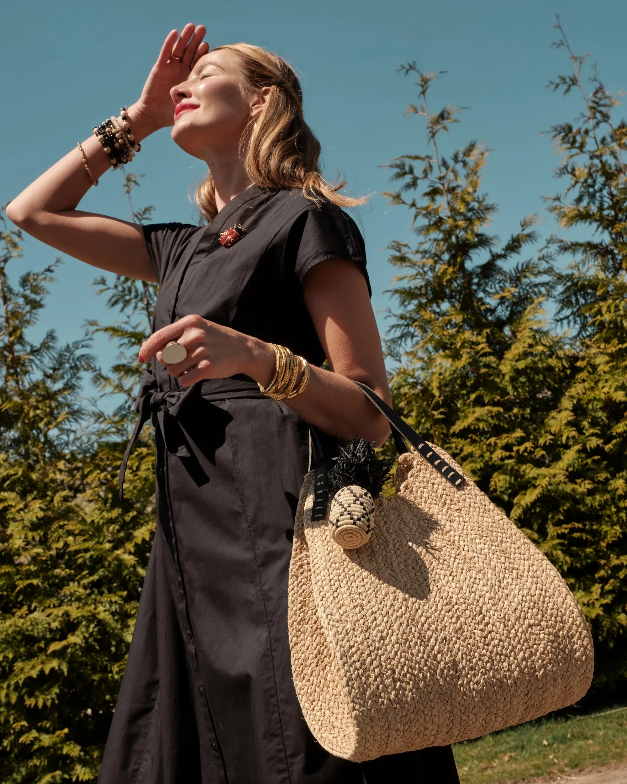 Embe Braided Raffia Tote sold by Frances Valentine product image thumbnail 2