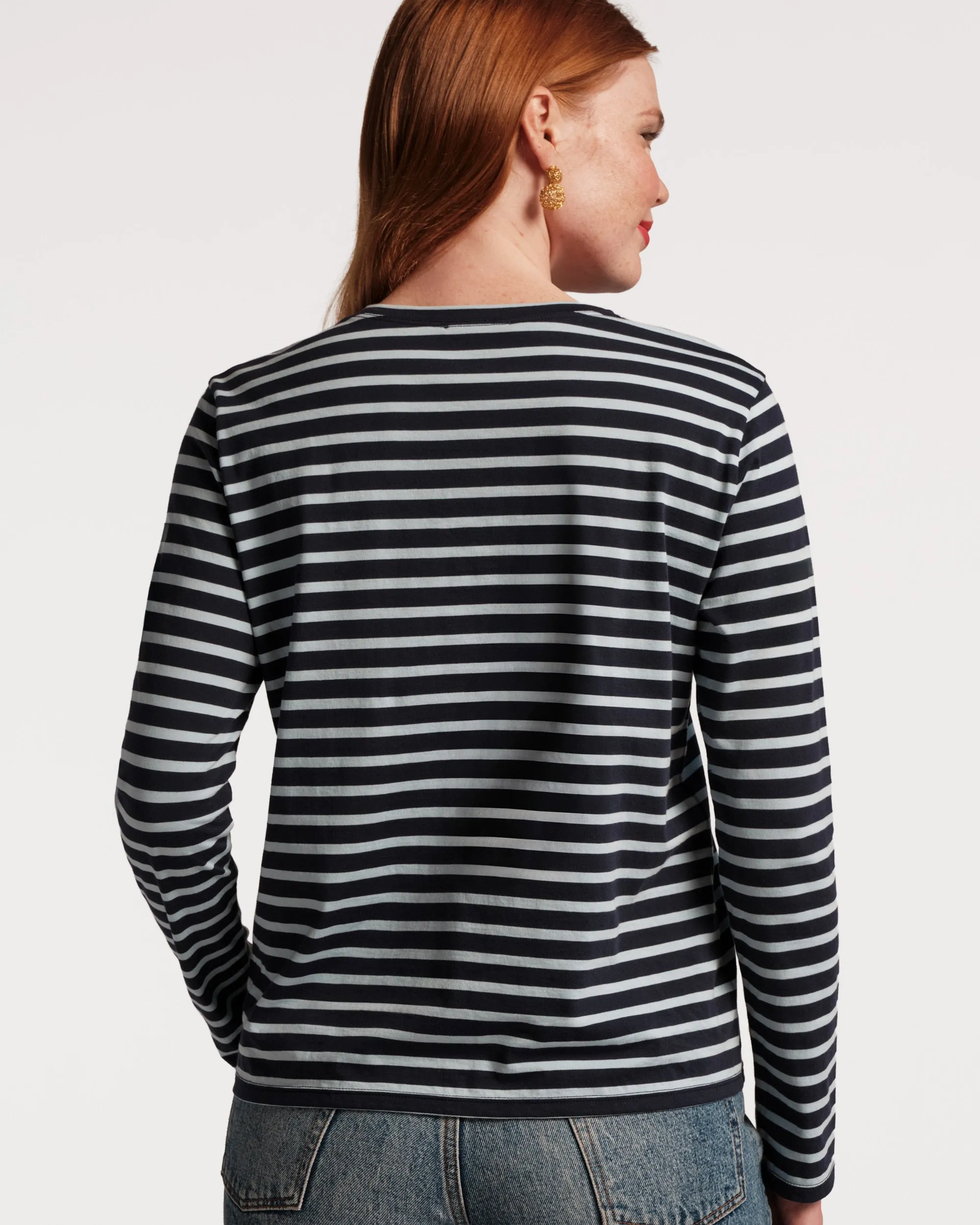 Long Sleeve Striped Tee Shirt - Navy/Light Blue sold by Frances Valentine product image thumbnail 3