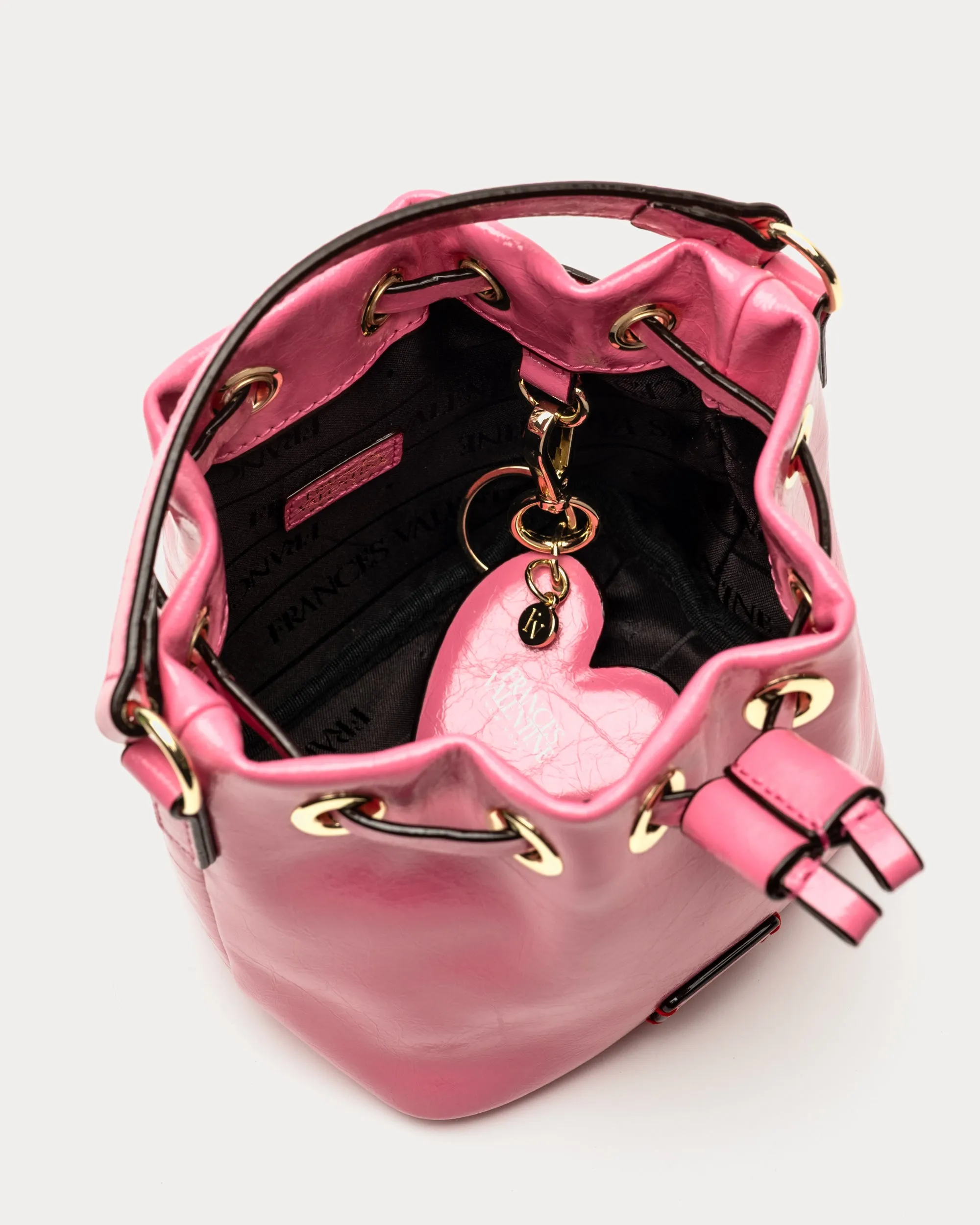 Minnie Bucket - Crinkled Leather Pink sold by Frances Valentine product image thumbnail 4