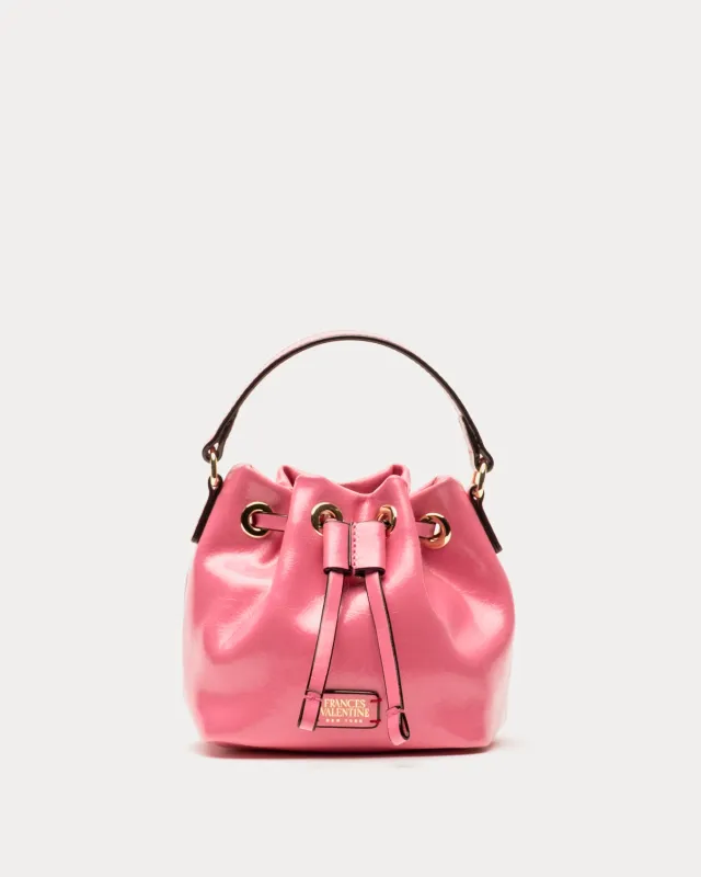 Minnie Bucket - Crinkled Leather Pink sold by Frances Valentine
