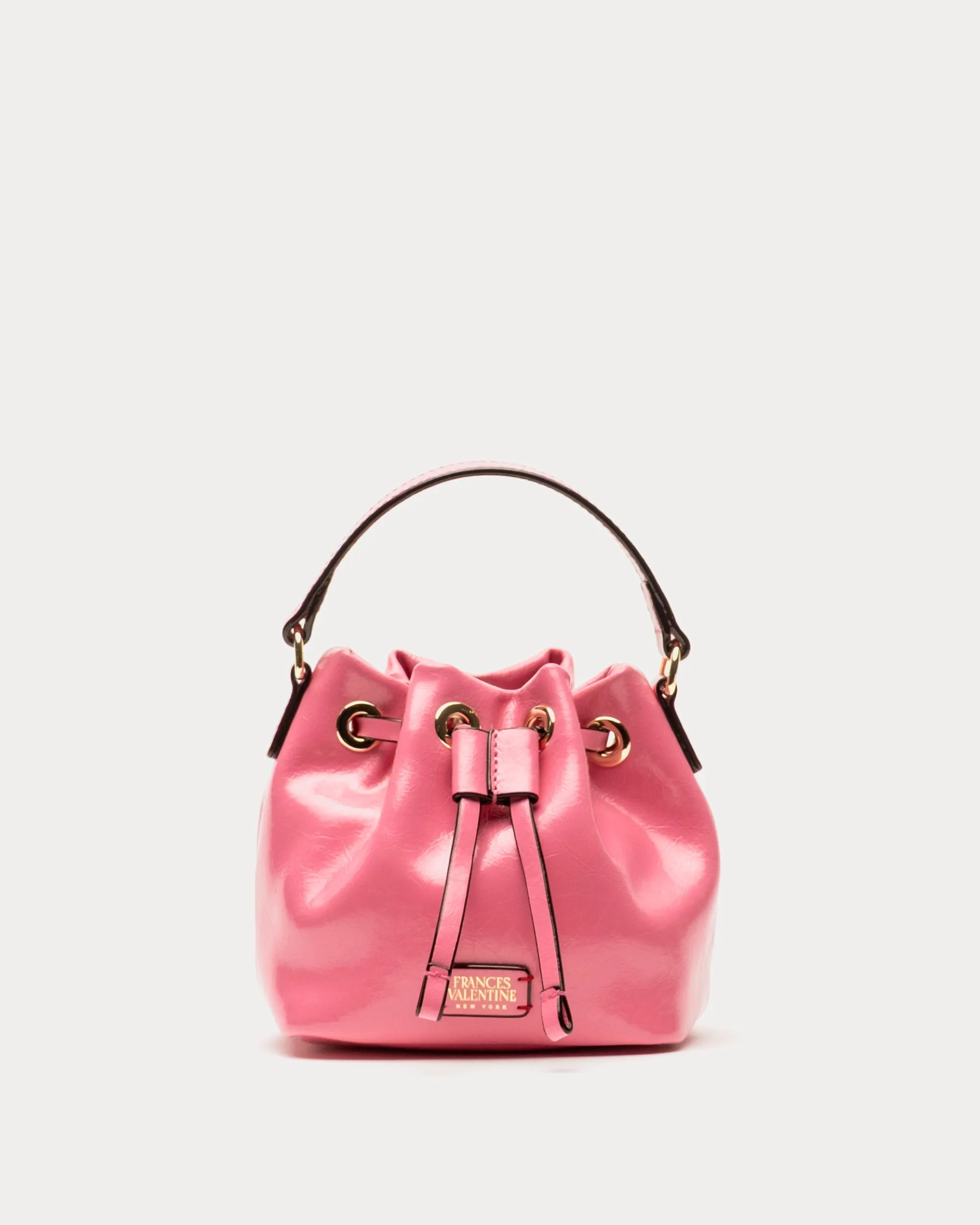 Minnie Bucket - Crinkled Leather Pink sold by Frances Valentine