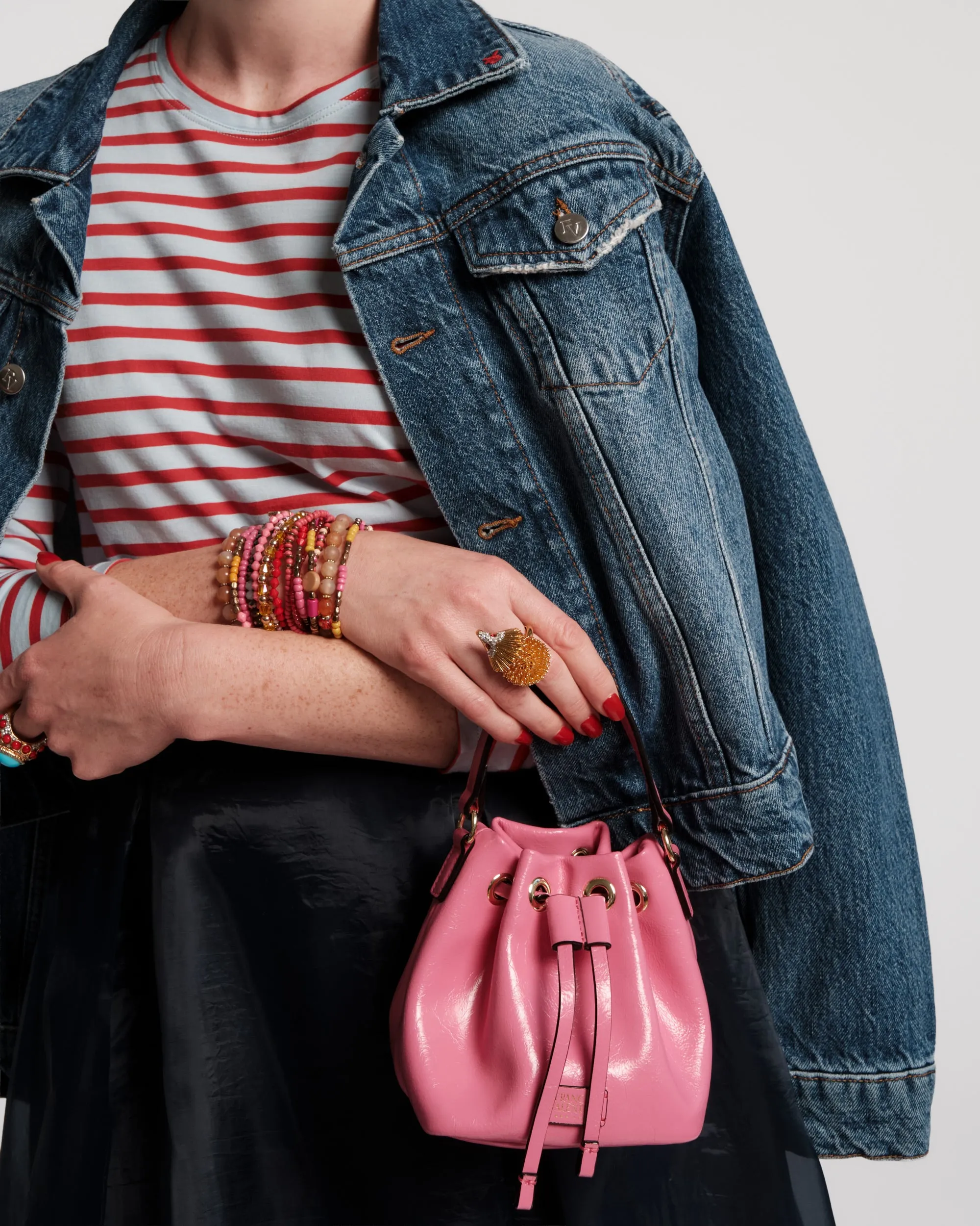 Minnie Bucket - Crinkled Leather Pink sold by Frances Valentine product image thumbnail 2