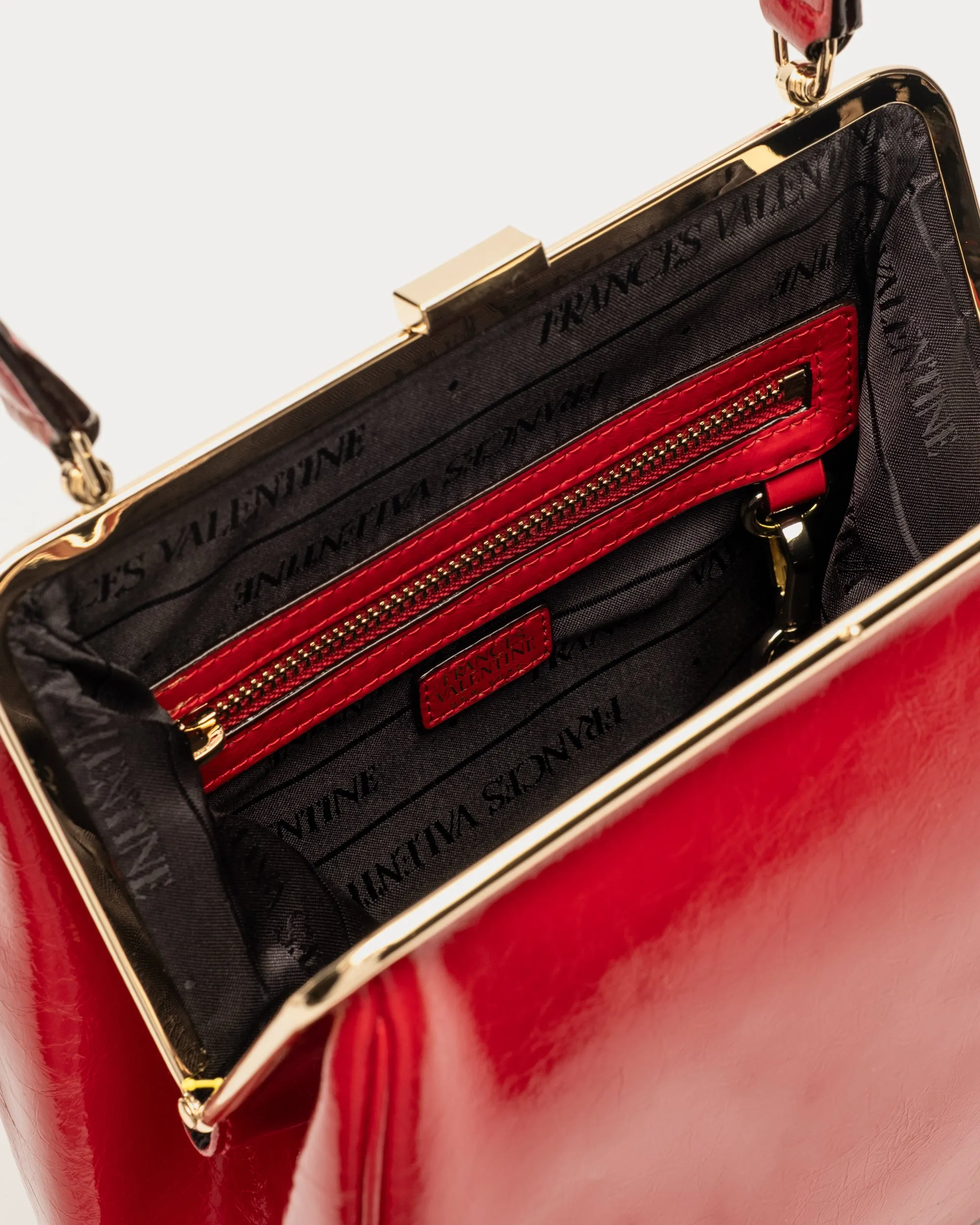 Katherine Frame Bag - Crinkled Leather Red sold by Frances Valentine product image thumbnail 5