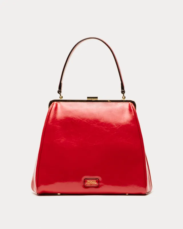 Katherine Frame Bag - Crinkled Leather Red sold by Frances Valentine