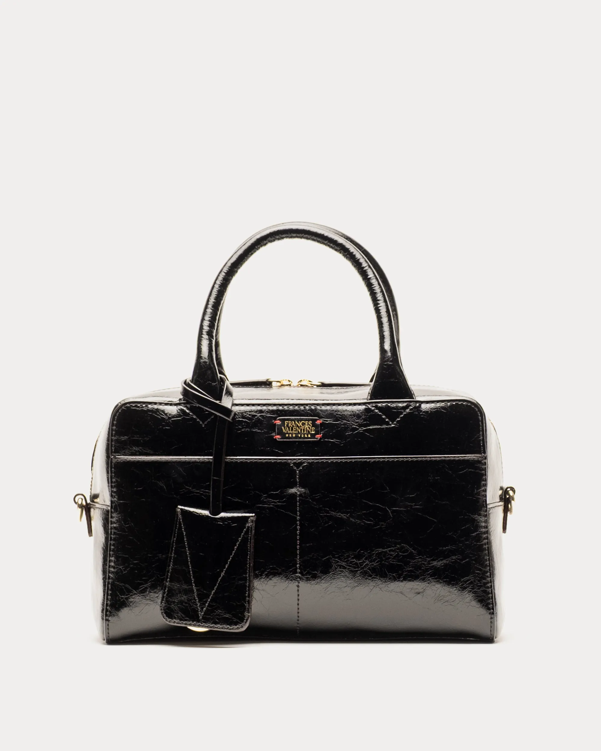 Bunny Satchel - Crinkled Leather Black sold by Frances Valentine