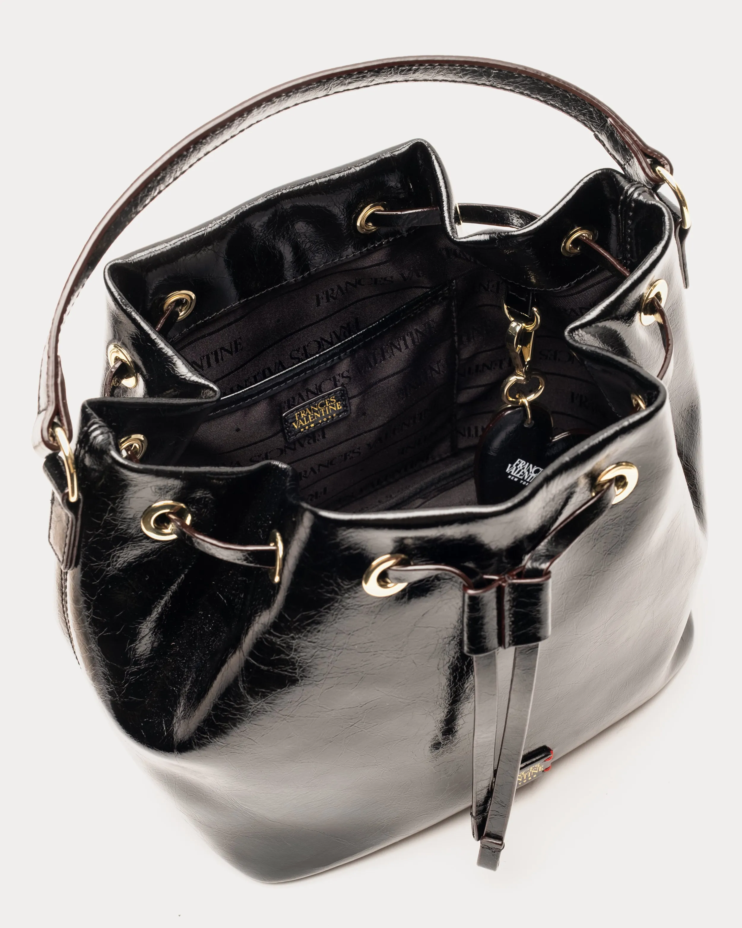 Medium Minnie Bucket - Crinkled Leather Black sold by Frances Valentine product image thumbnail 4