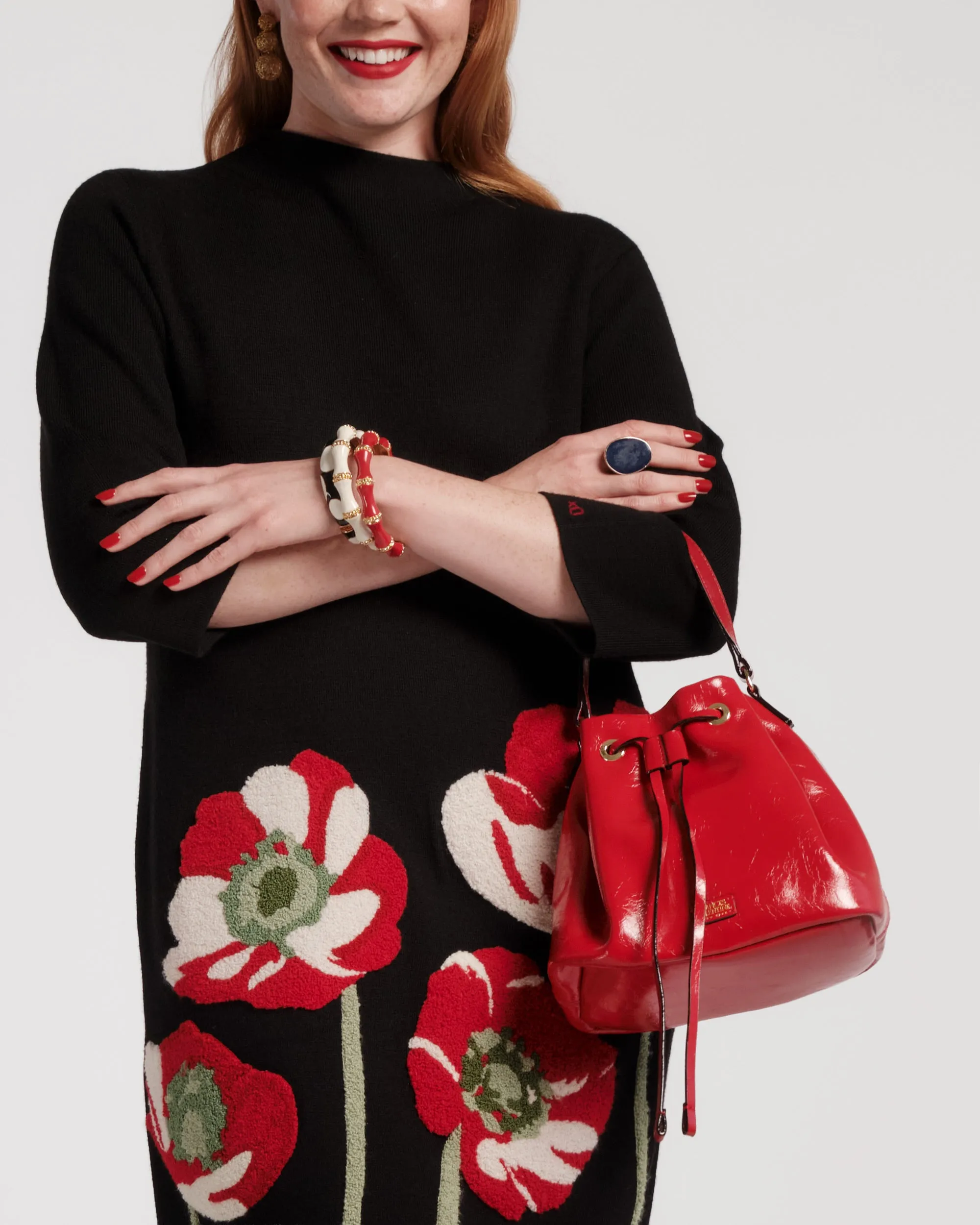 Medium Minnie Bucket - Crinkled Leather Red sold by Frances Valentine product image thumbnail 2