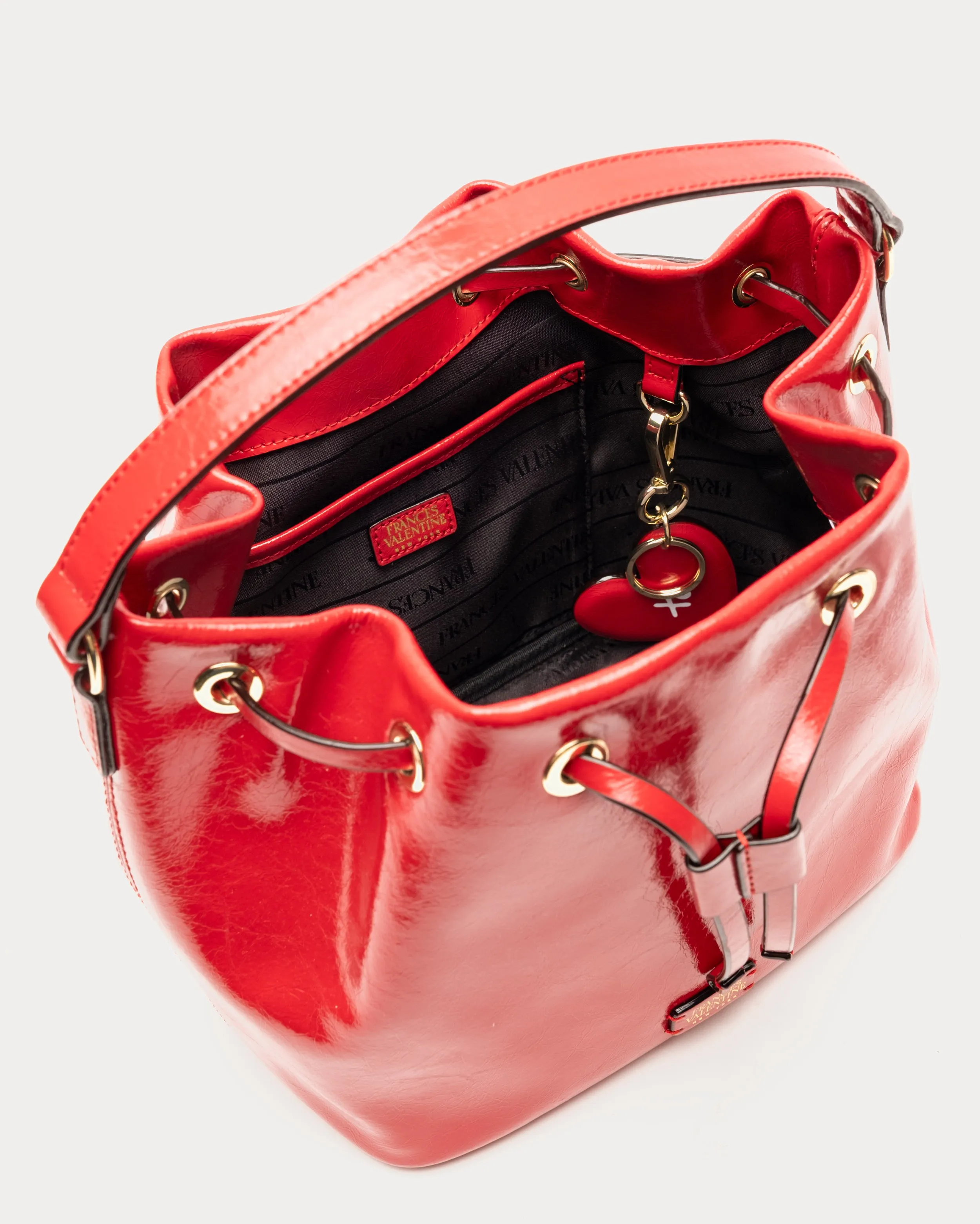 Medium Minnie Bucket - Crinkled Leather Red sold by Frances Valentine product image thumbnail 4