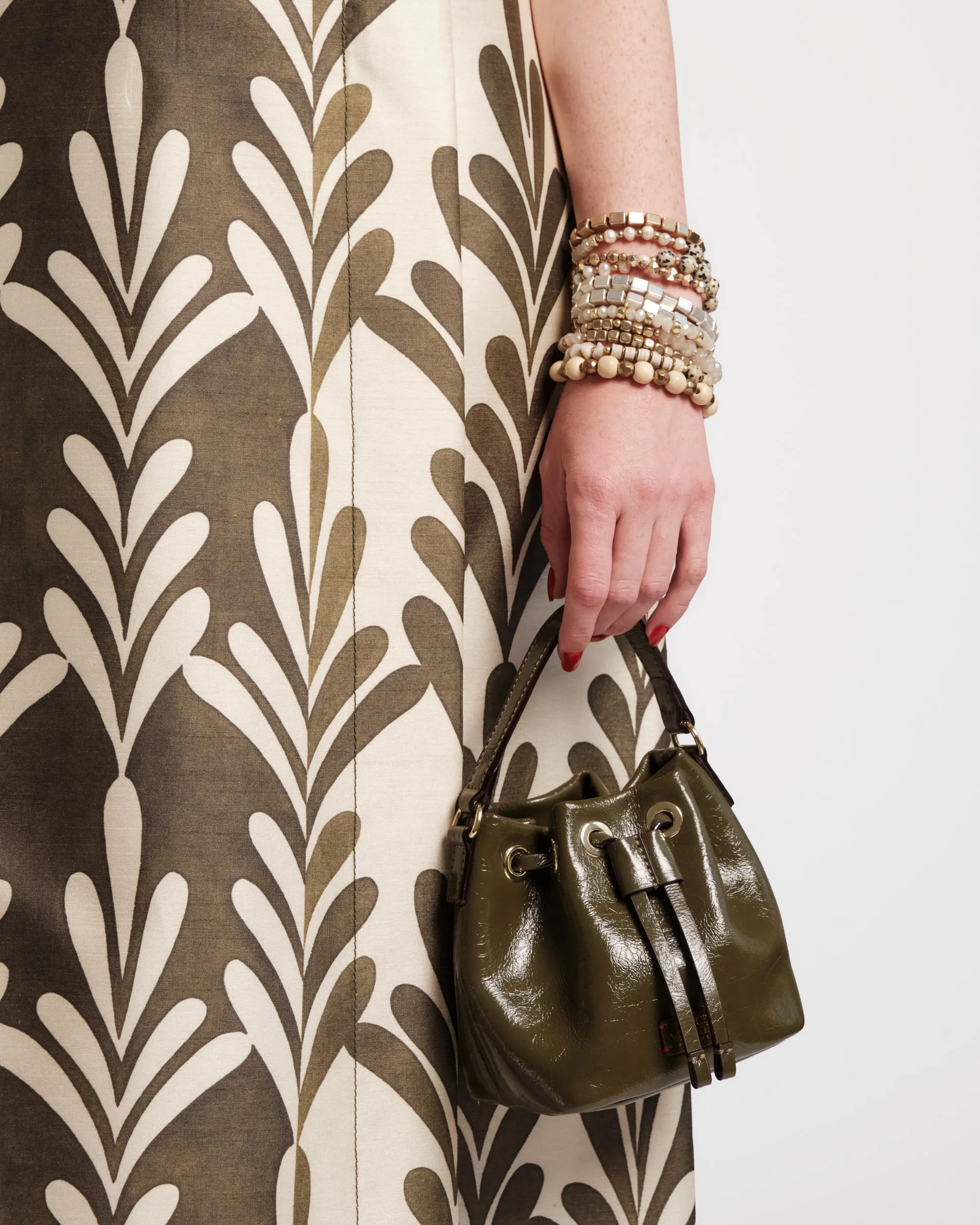 Minnie Bucket - Crinkled Leather Olive sold by Frances Valentine product image thumbnail 2