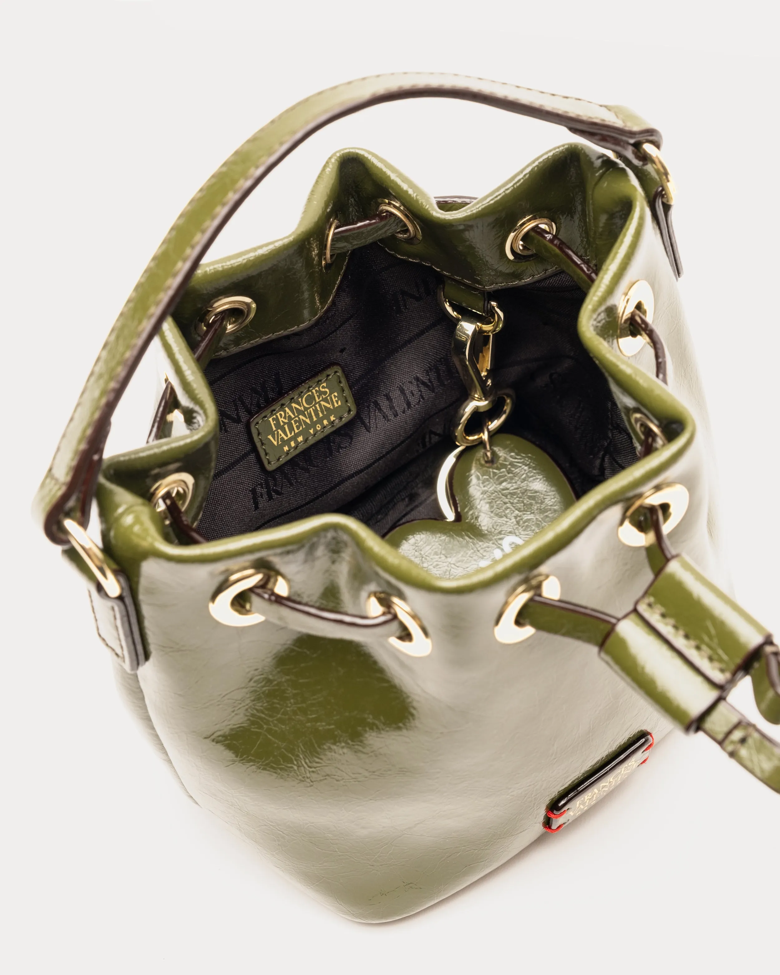 Minnie Bucket - Crinkled Leather Olive sold by Frances Valentine product image thumbnail 5