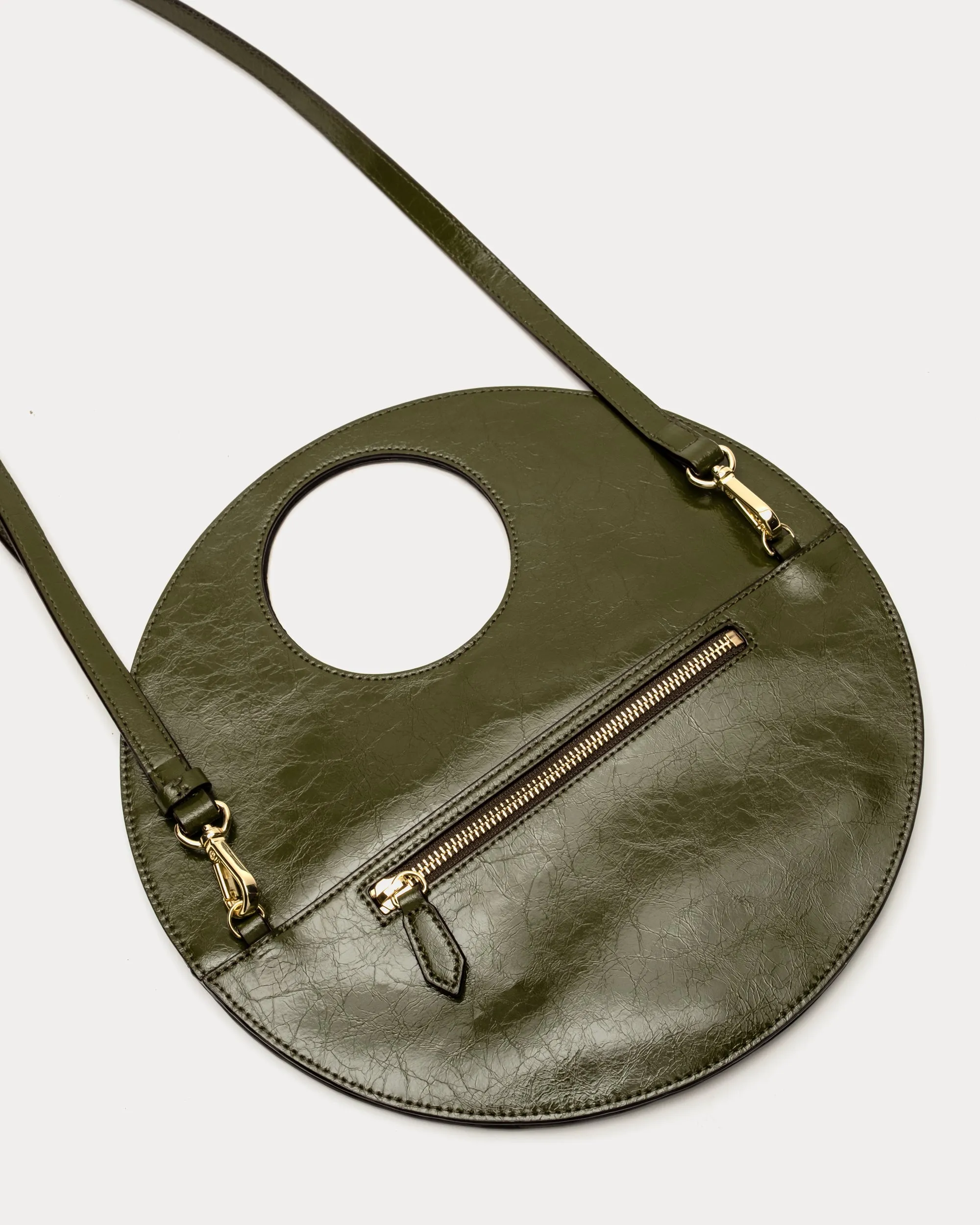 Juno Circle Bag - Crinkled Leather Olive sold by Frances Valentine product image thumbnail 3