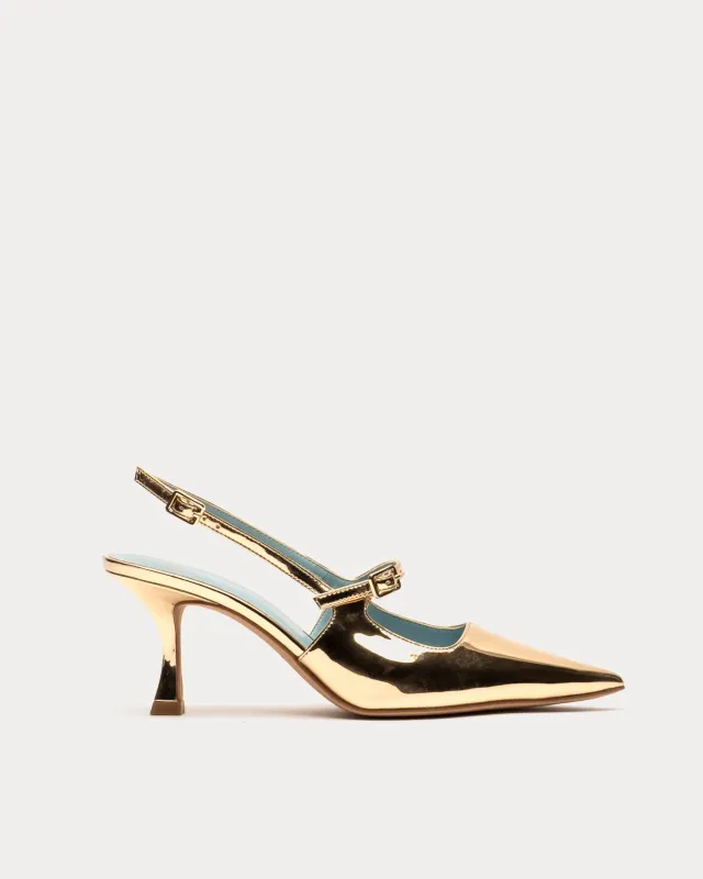 Vivi Pump - Gold sold by Frances Valentine