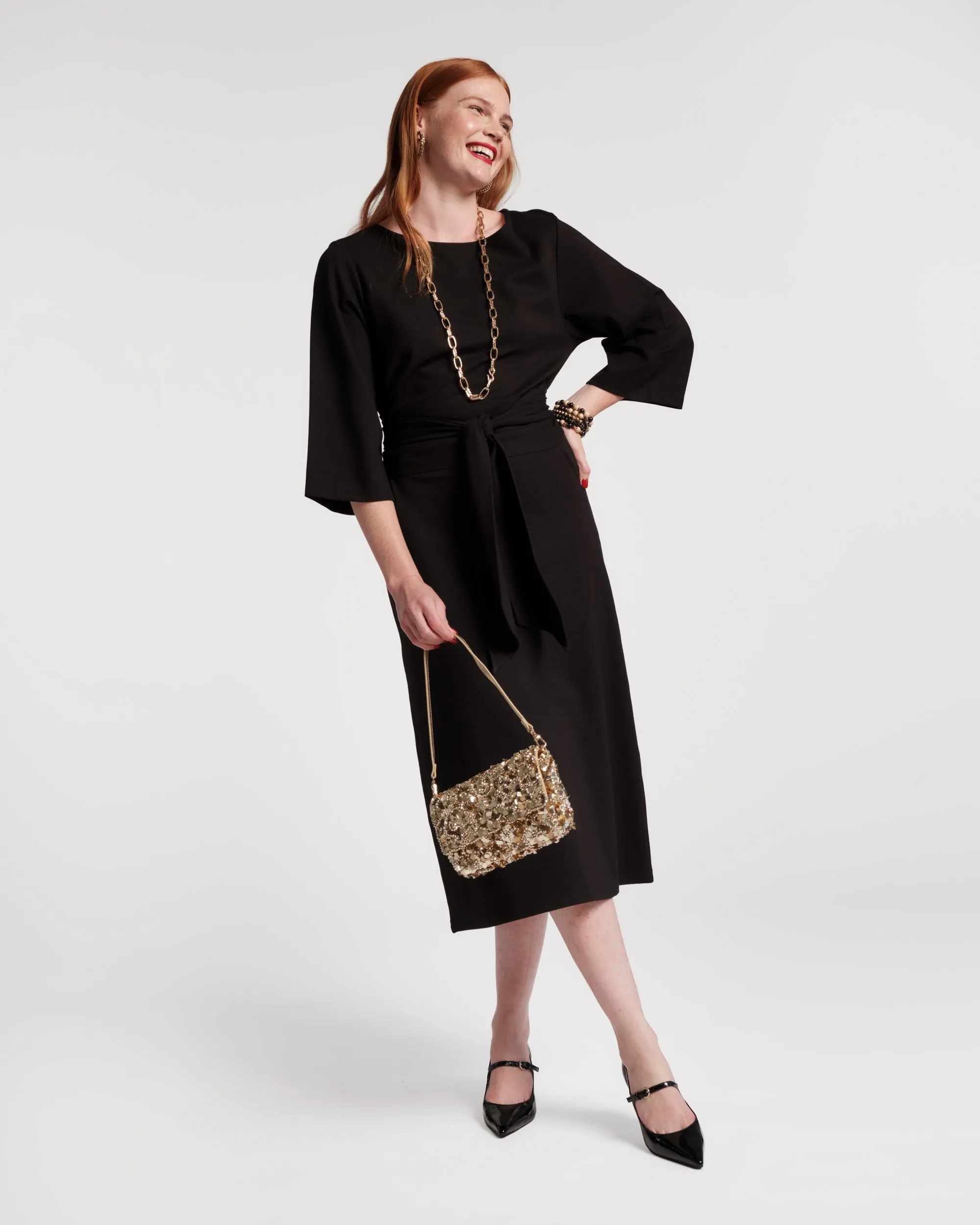 Whitney Wrap Dress - Black sold by Frances Valentine product image thumbnail 5