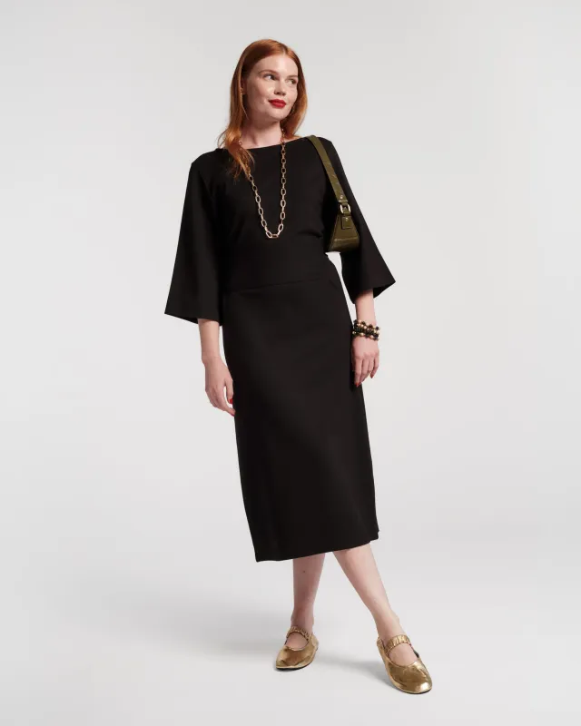 Whitney Wrap Dress - Black sold by Frances Valentine