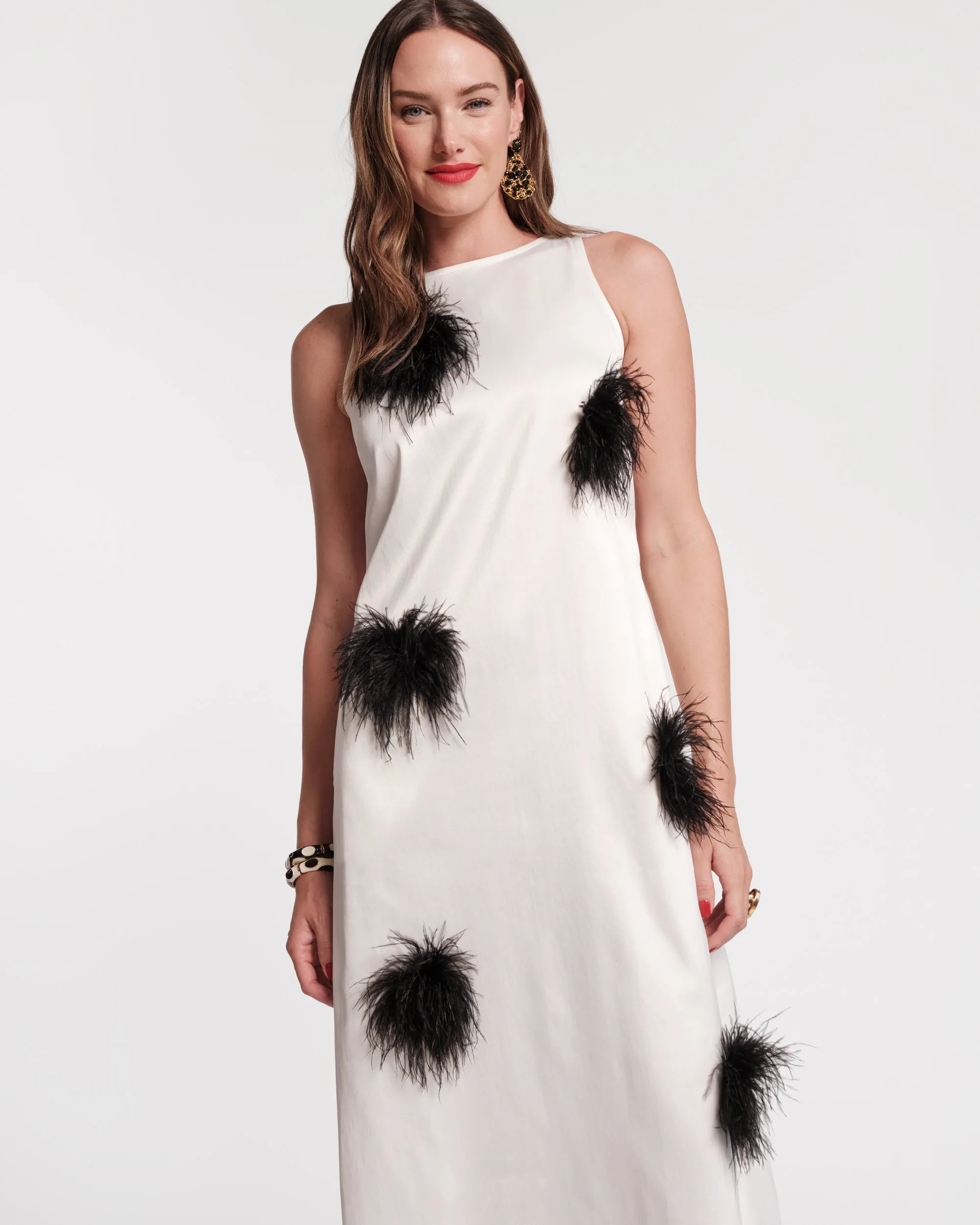 Francesca Feather Maxi Dress - Oyster/Black sold by Frances Valentine product image thumbnail 2