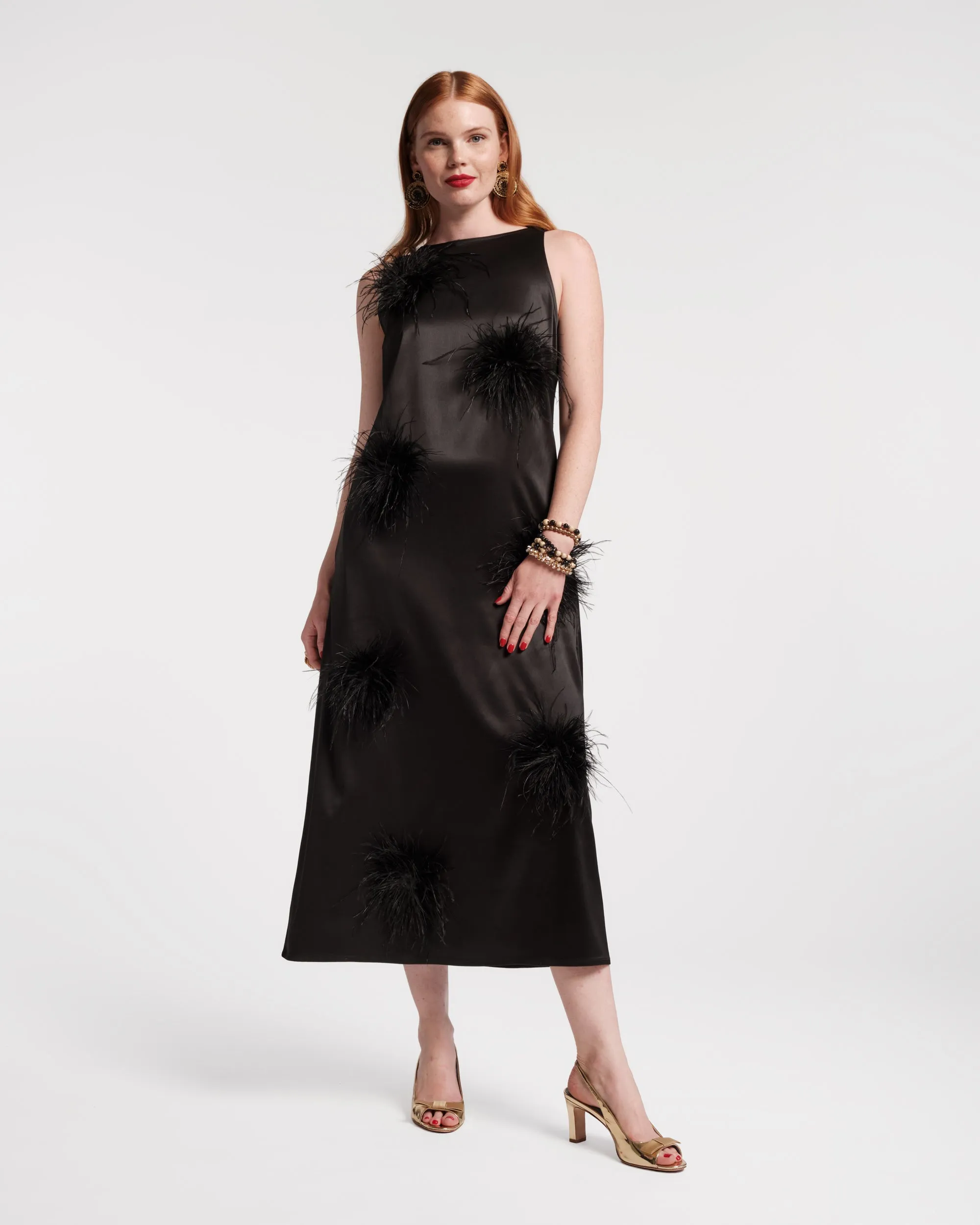 Francesca Feather Maxi Dress - Black/Black sold by Frances Valentine product image thumbnail 2