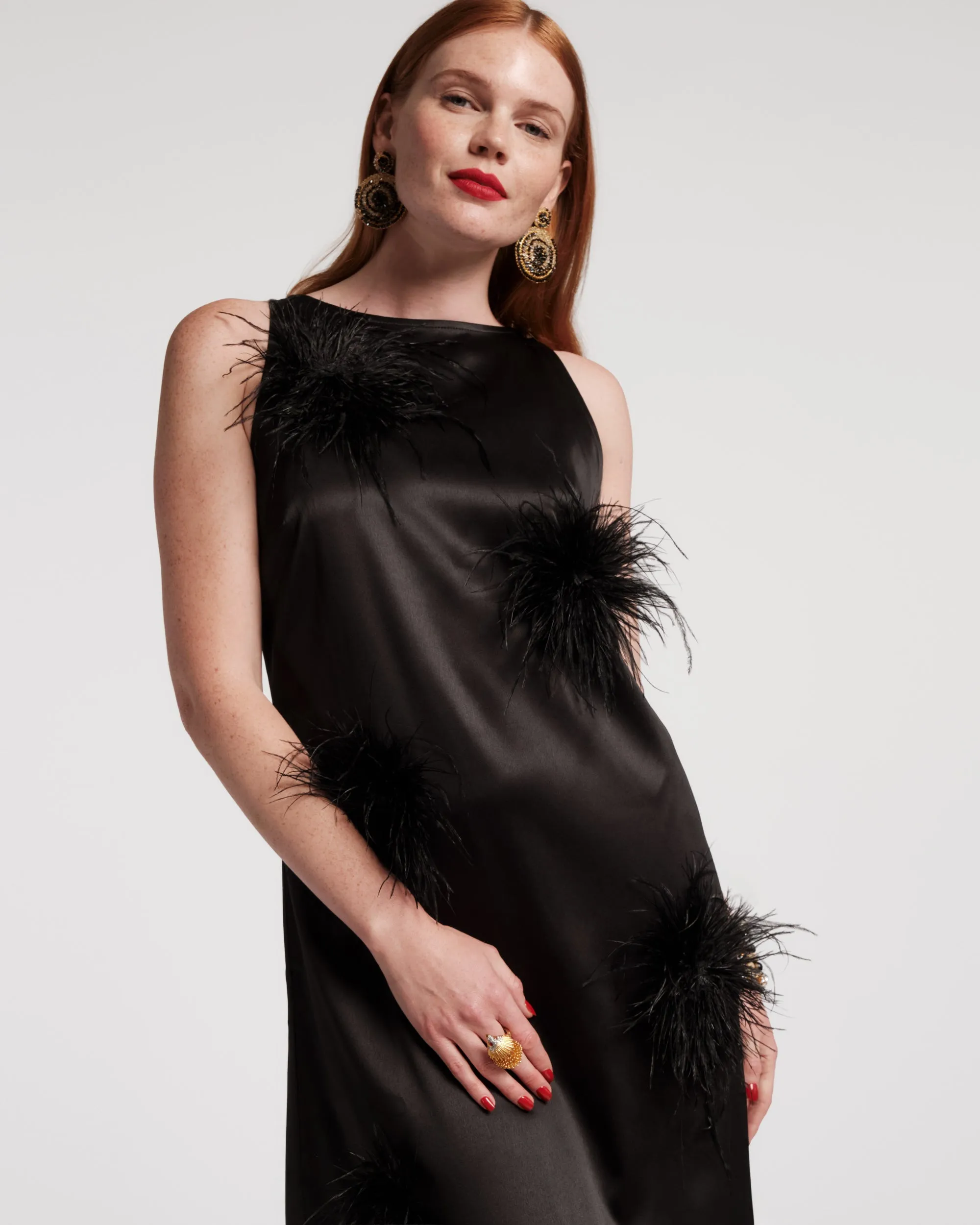 Francesca Feather Maxi Dress - Black/Black sold by Frances Valentine product image thumbnail 3