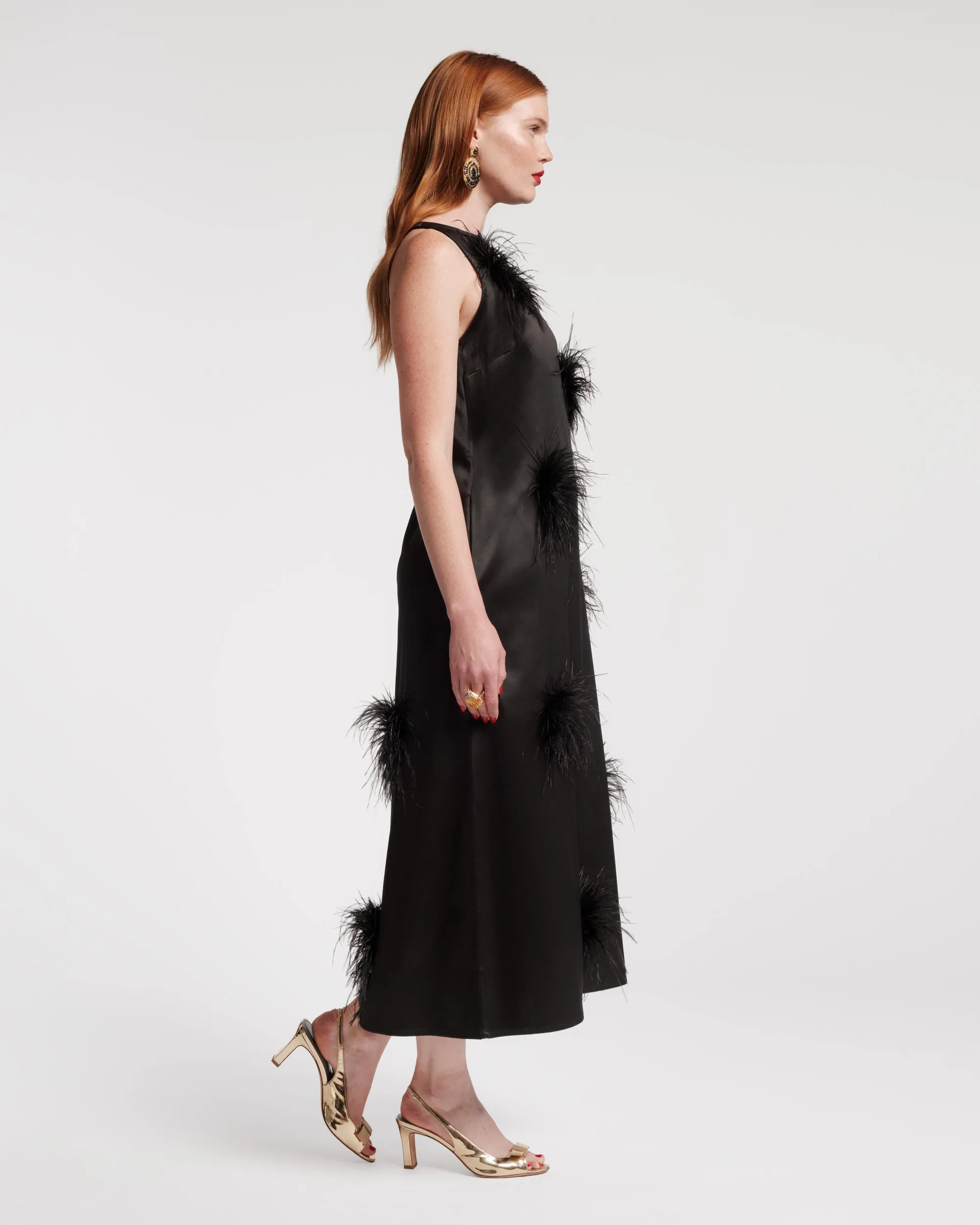 Francesca Feather Maxi Dress - Black/Black sold by Frances Valentine product image thumbnail 5