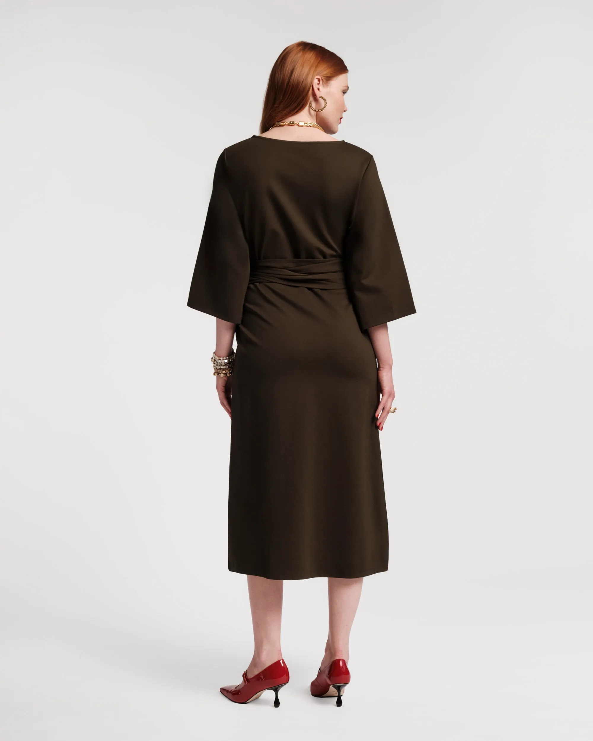 Whitney Wrap Dress - Olive sold by Frances Valentine product image thumbnail 2