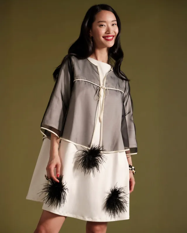 Parker Swing Top - Black/Oyster sold by Frances Valentine