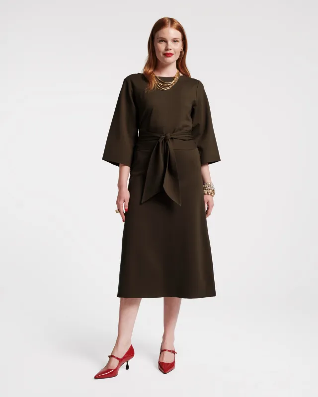 Whitney Wrap Dress - Olive sold by Frances Valentine