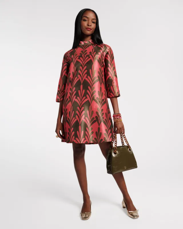 Diplomat Mini Dress - Royal Palm Watermelon sold by Frances Valentine