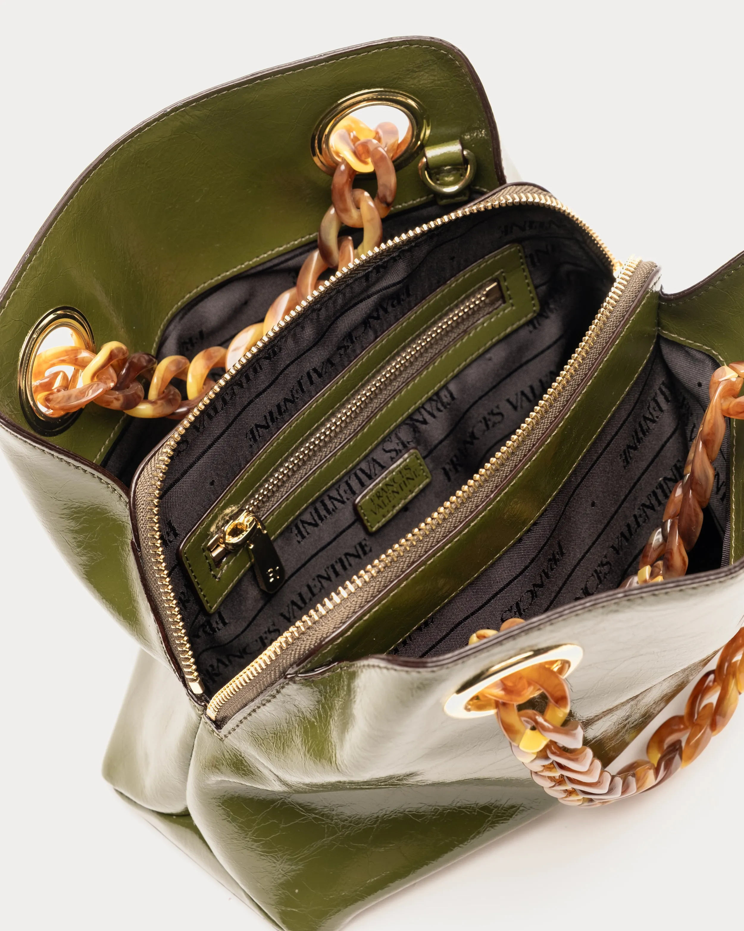 Skip Tote - Crinkled Leather Olive sold by Frances Valentine product image thumbnail 3